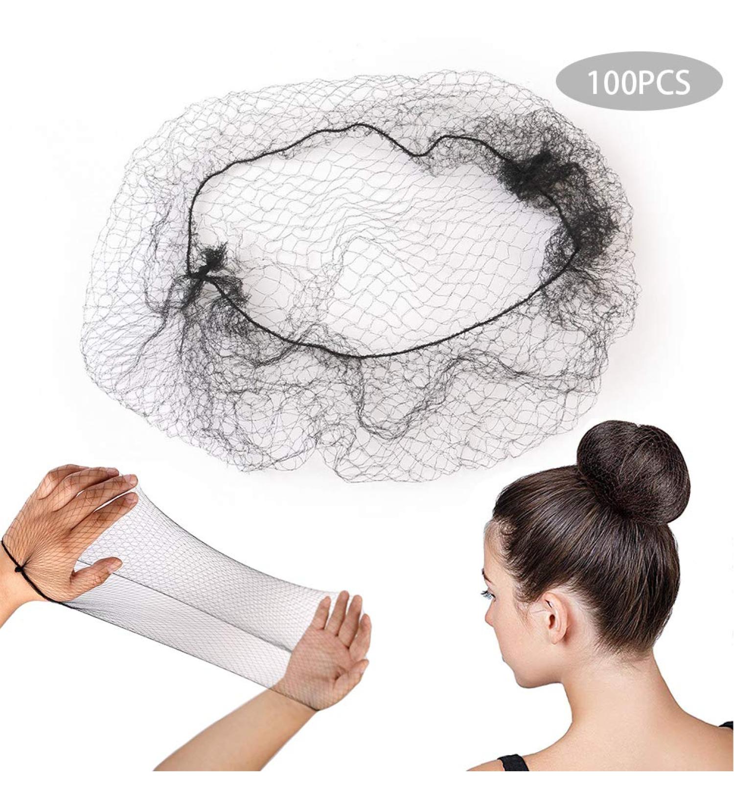 100 Pcs Hair Nets - Invisible Elastic Edge Mesh for Wig & Bun Fixation - Black Ladies Hair Accessories - Buy Online on GoSupps.com