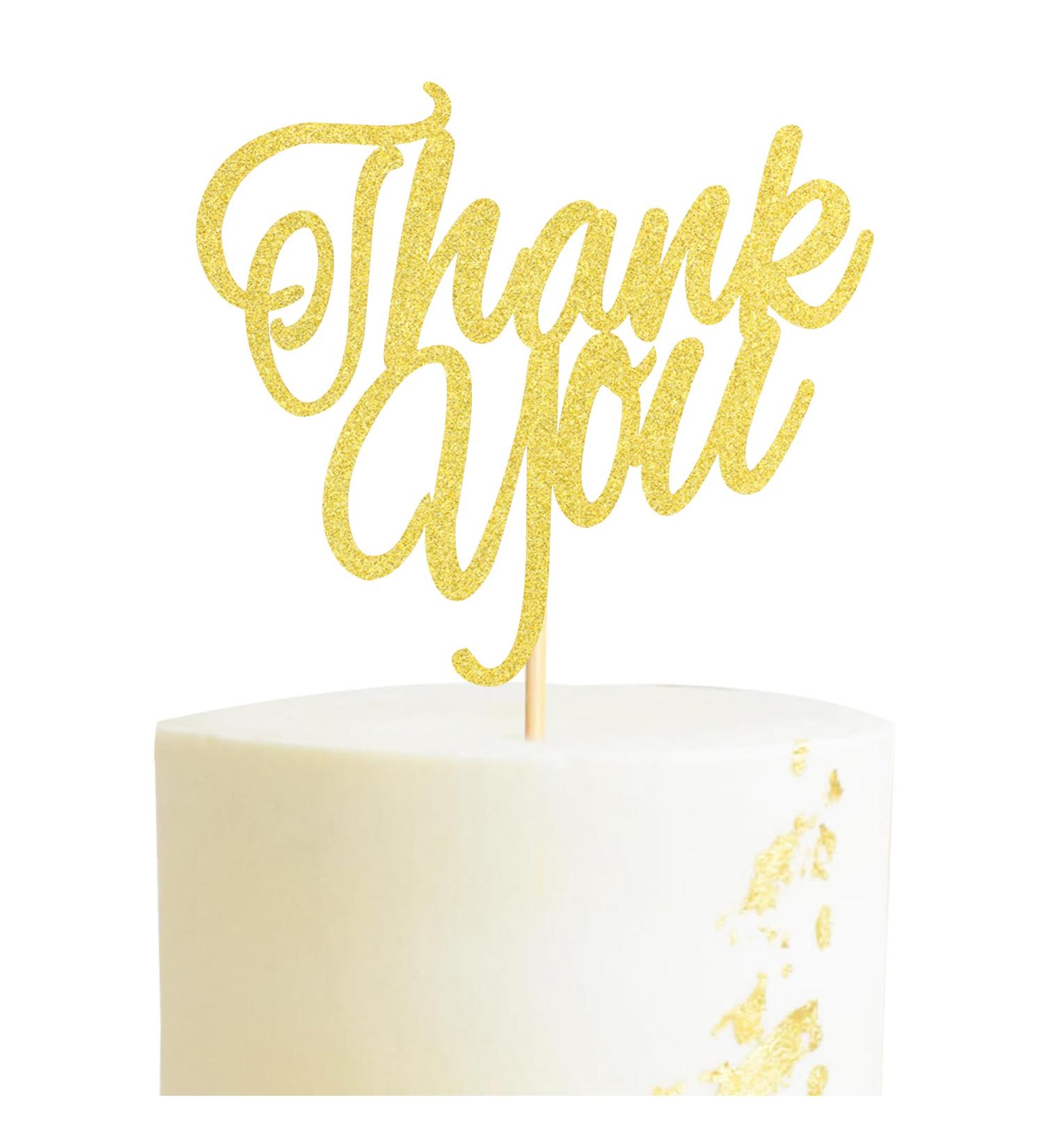 Arthsdite Thank You Cake Topper Thanksgiving Cake Decoration for All That You Do Thanksgiving Day Birthday Wedding Party Decoration Supplies - Gold Glitter - Buy Online on GoSupps.com