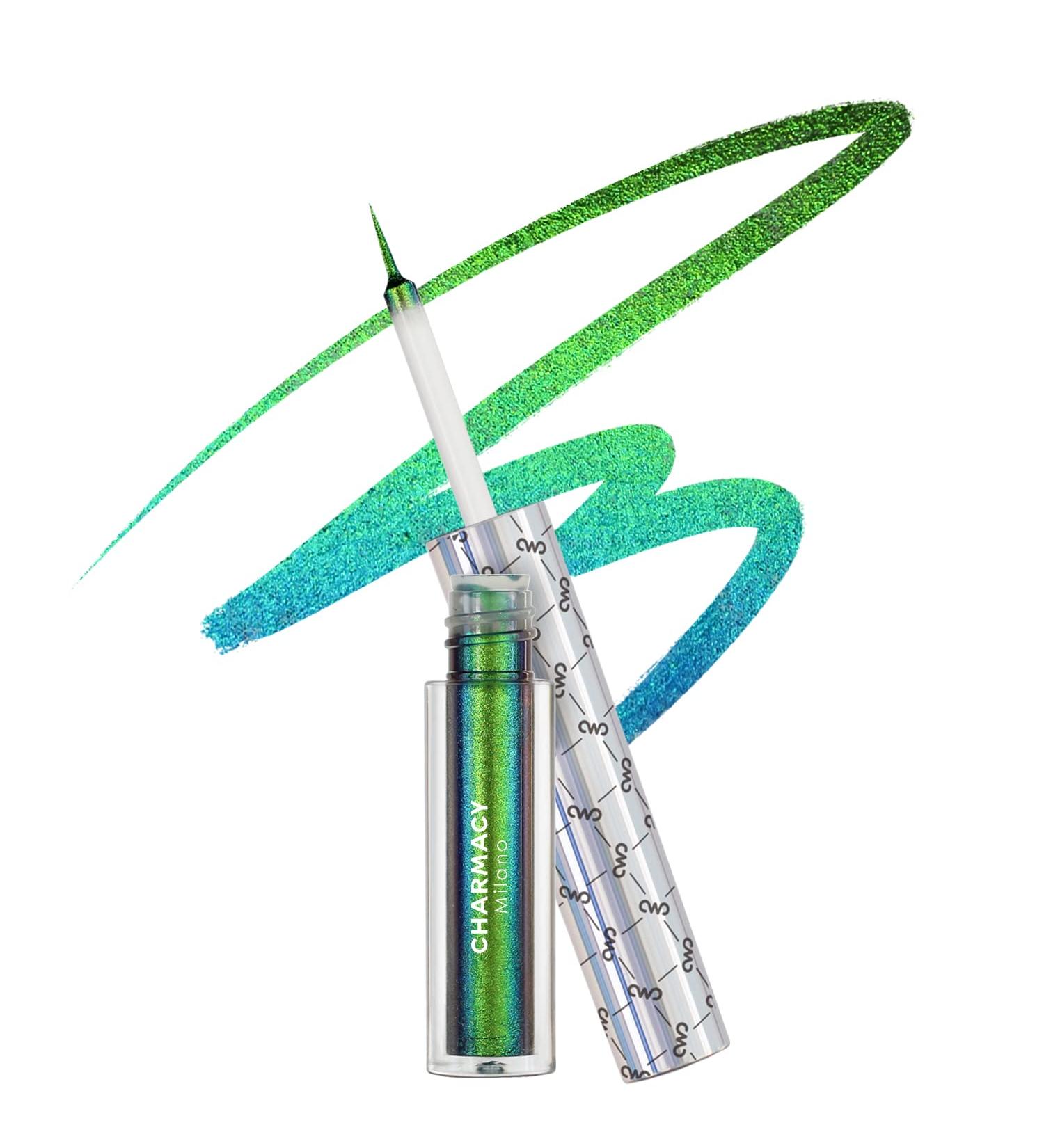 CHARMACY Multichrome Waterproof Eyeliner - Metallic Color Shifting Green Indigo - Buy Online on GoSupps.com