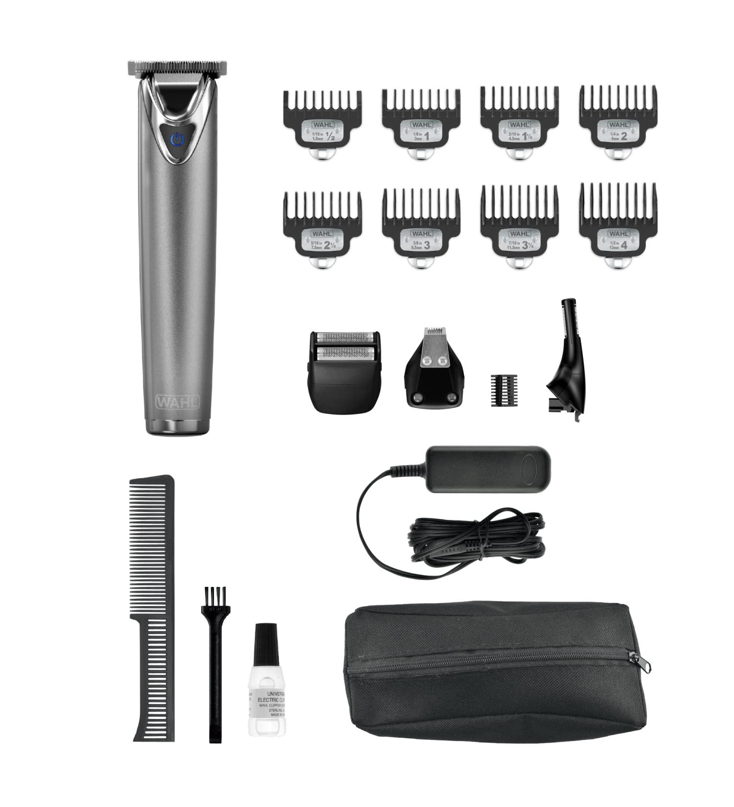 Wahl Canada Lithium-Ion Stainless Steel Multigroomer All in one grooming kit Use the T Blade trimmer head for beard & touch up trims dual shaver trim hard reach ear nose areas - Model 3114 Hair Trimming Kit - Buy Online on GoSupps.com
