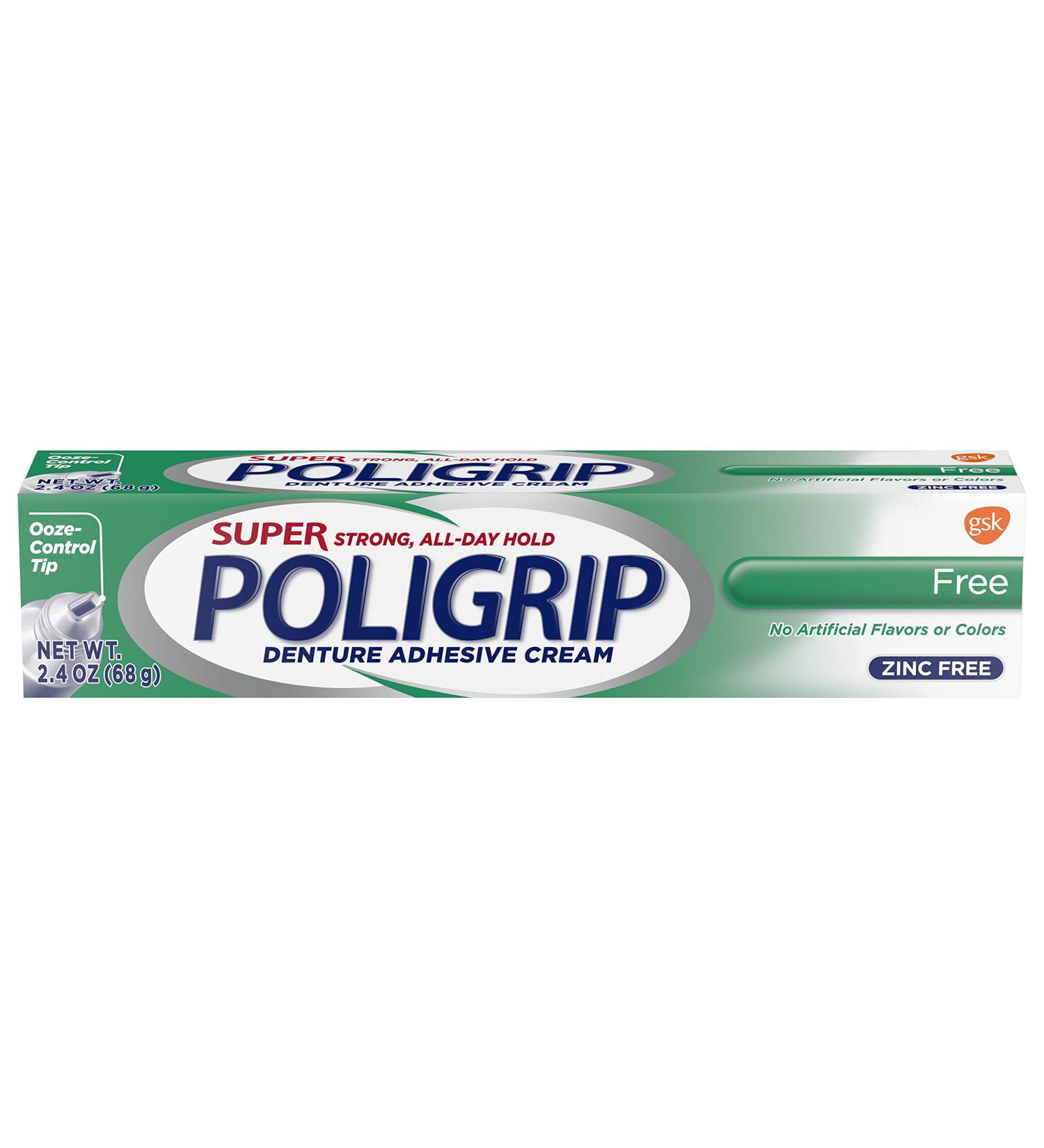Super Poligrip Additive Free - Zinc Free Denture and Partials Adhesive Cream Old