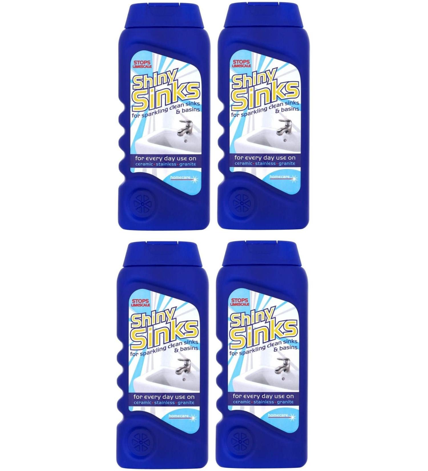 4 x Shiny Sinks Cleaner for Ceramic Stainless Granite Sinks & Basins 290ml