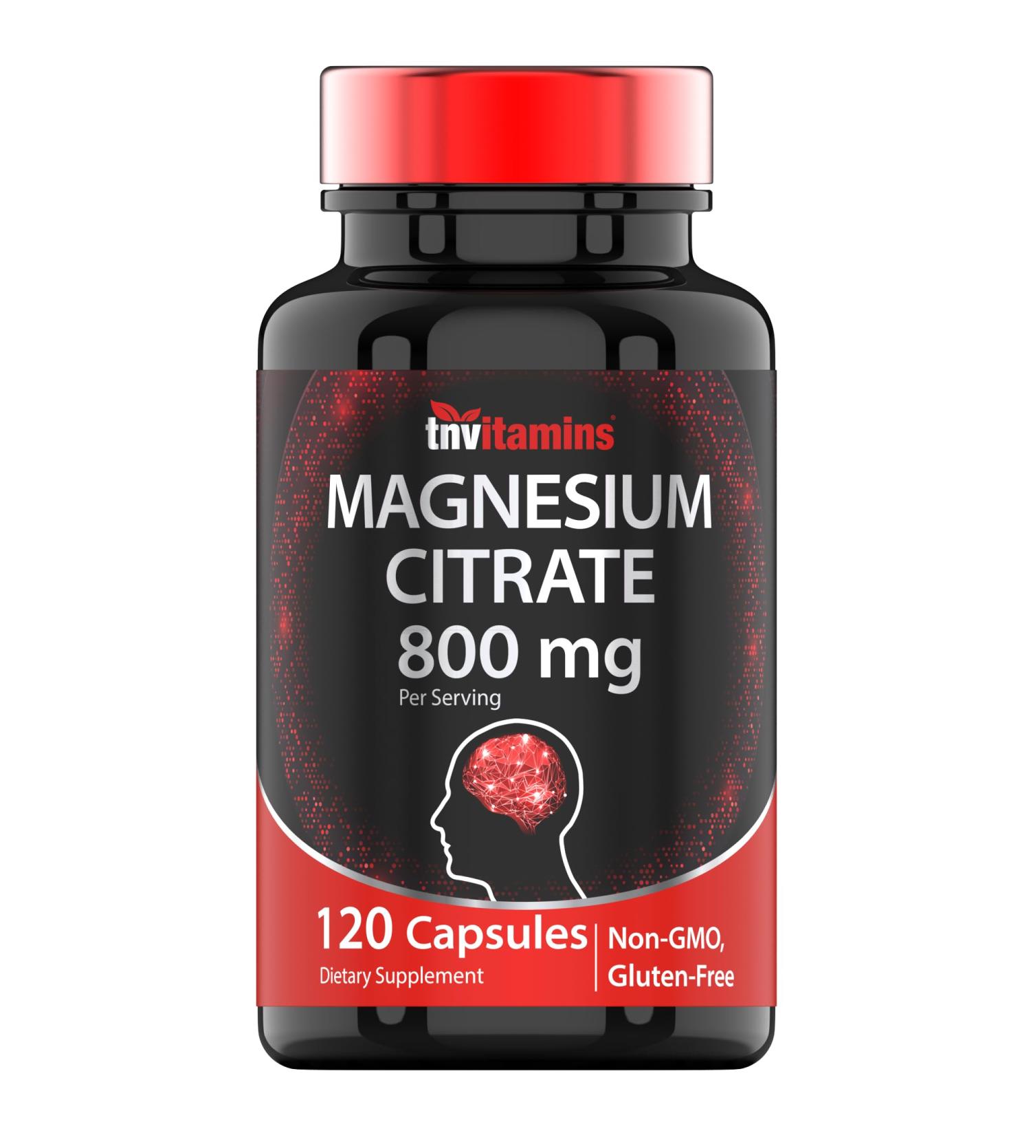 TNVitamins Magnesium Citrate 800 MG - 120 Capsules | Two Month Supply! | Pure Magnesium Citrate Powder Capsules | Citrato De Magnesio | Non-GMO | Produced in The USA! 120 Count (Pack of 1) - Buy Online on GoSupps.com