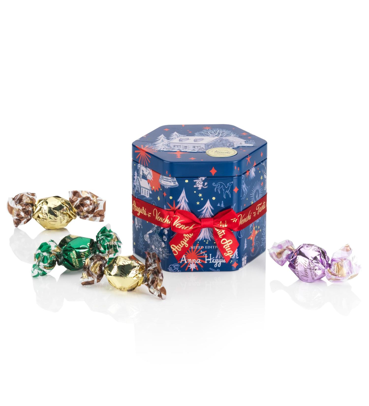 Venchi - Collection No l - Bo te Cadeau Hexagonale en M tal avec Assortiment de Chocolats Perle 148 g - Id e cadeau - Sans gluten - Buy Online on GoSupps.com