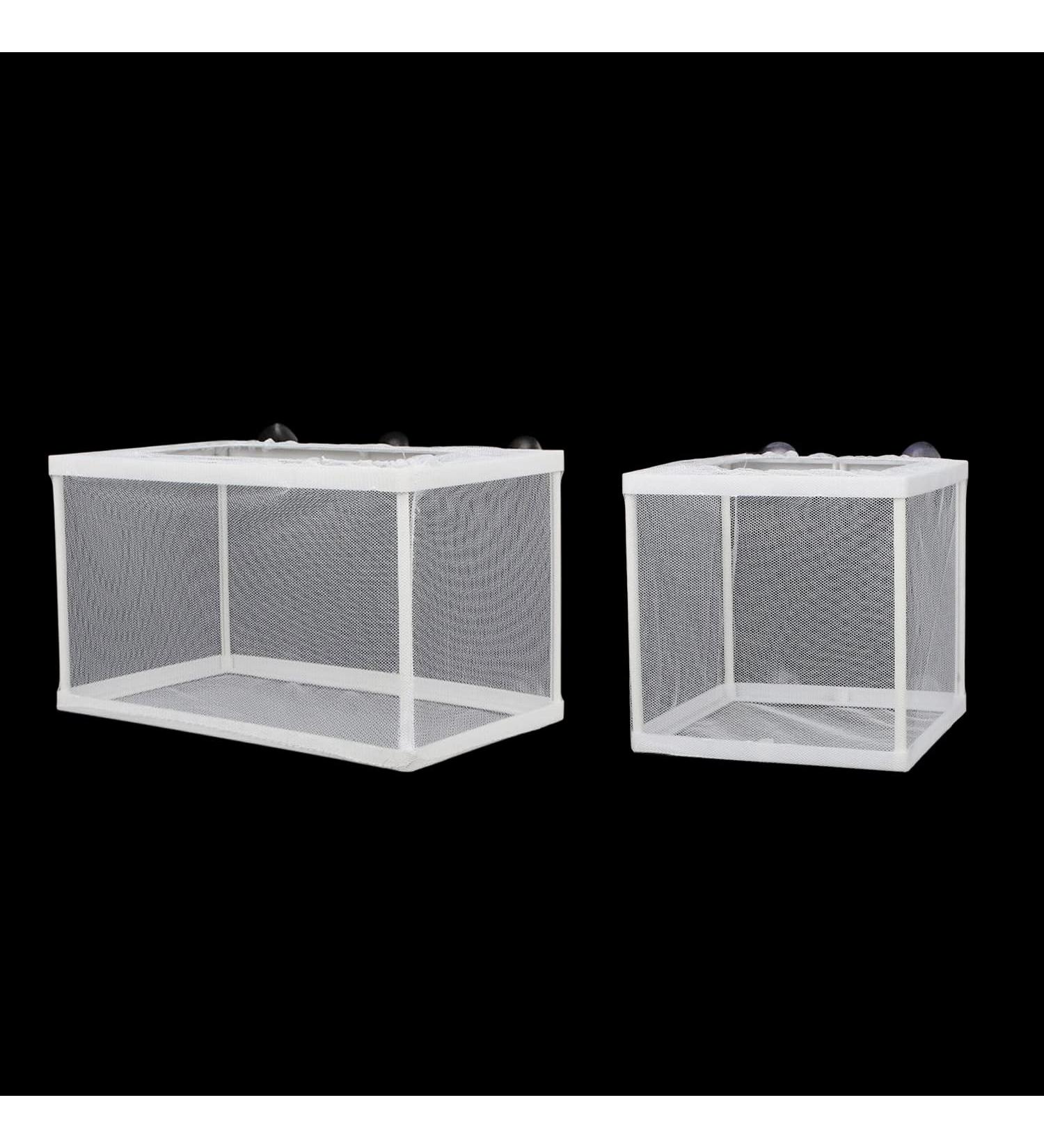 2 Pack Large Mesh Aquarium Fish Breeder Box - Fry Nursery Net for Baby Fish & Shrimp - Tank Divider for Guppy, Clownfish & Aggressive Fish - Buy Online on GoSupps.com