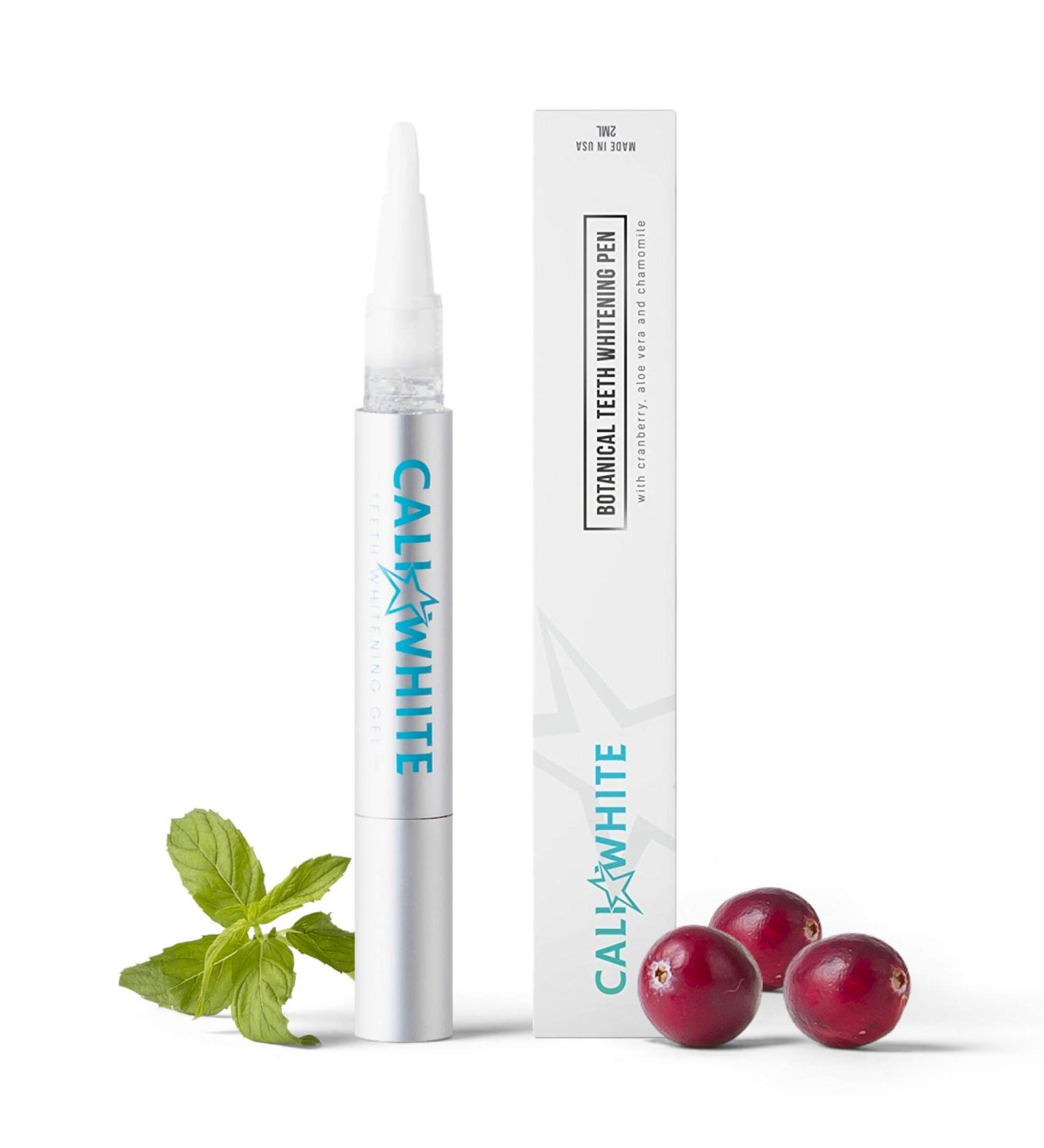 Cali White Vegan Natural Teeth Whitening Pen - Zero Peroxide Gel, Made in USA, Sensitive & Convenient On-The-Go Brush - Instant Professional Results & Organic Mint - Buy Online on GoSupps.com