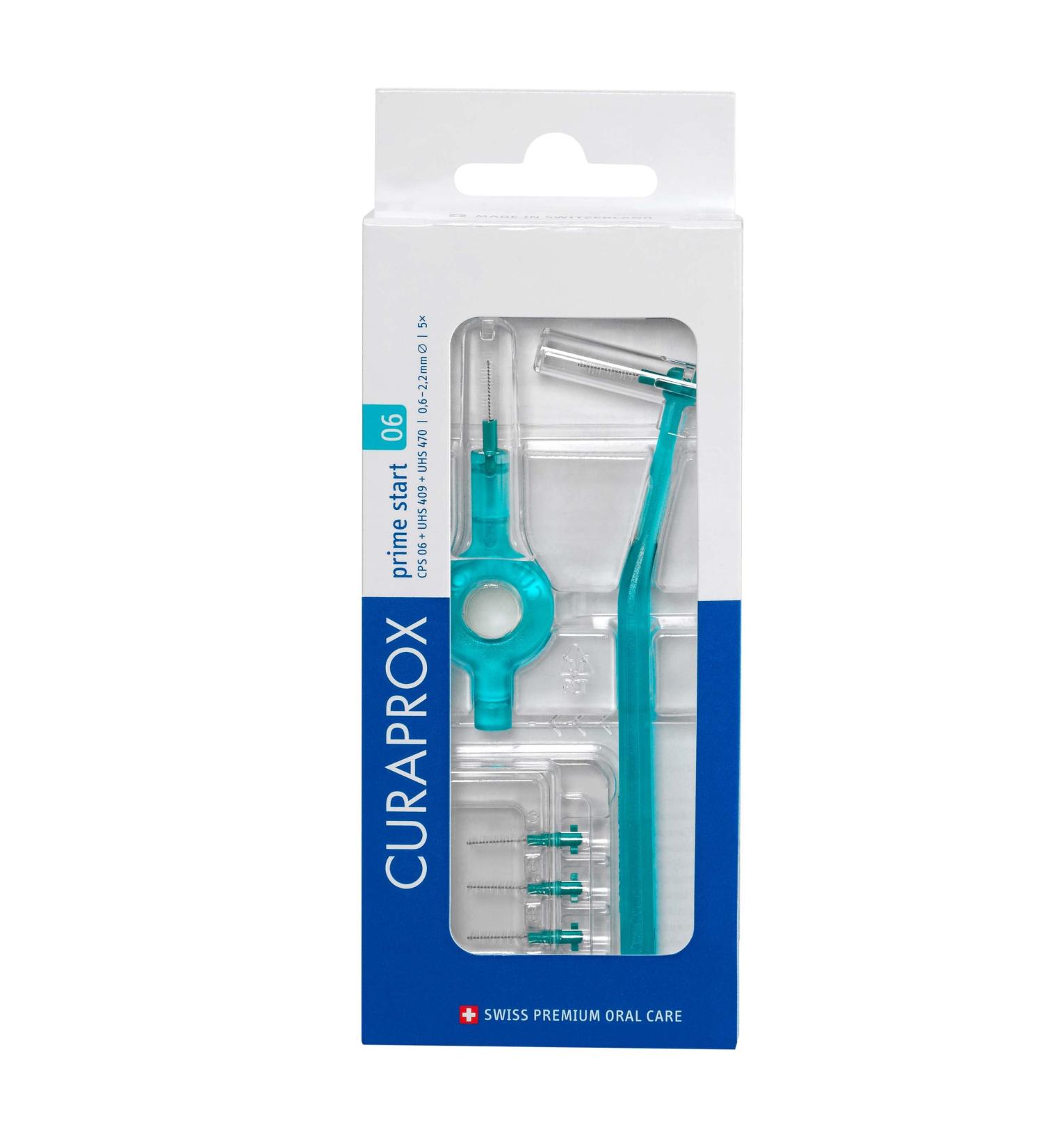 Curaprox Interdental Brush Set CPS 06 Prime Start - 5 Brushes 0.6mm Turquoise Starter Set for Effective Oral Care - Buy Online on GoSupps.com