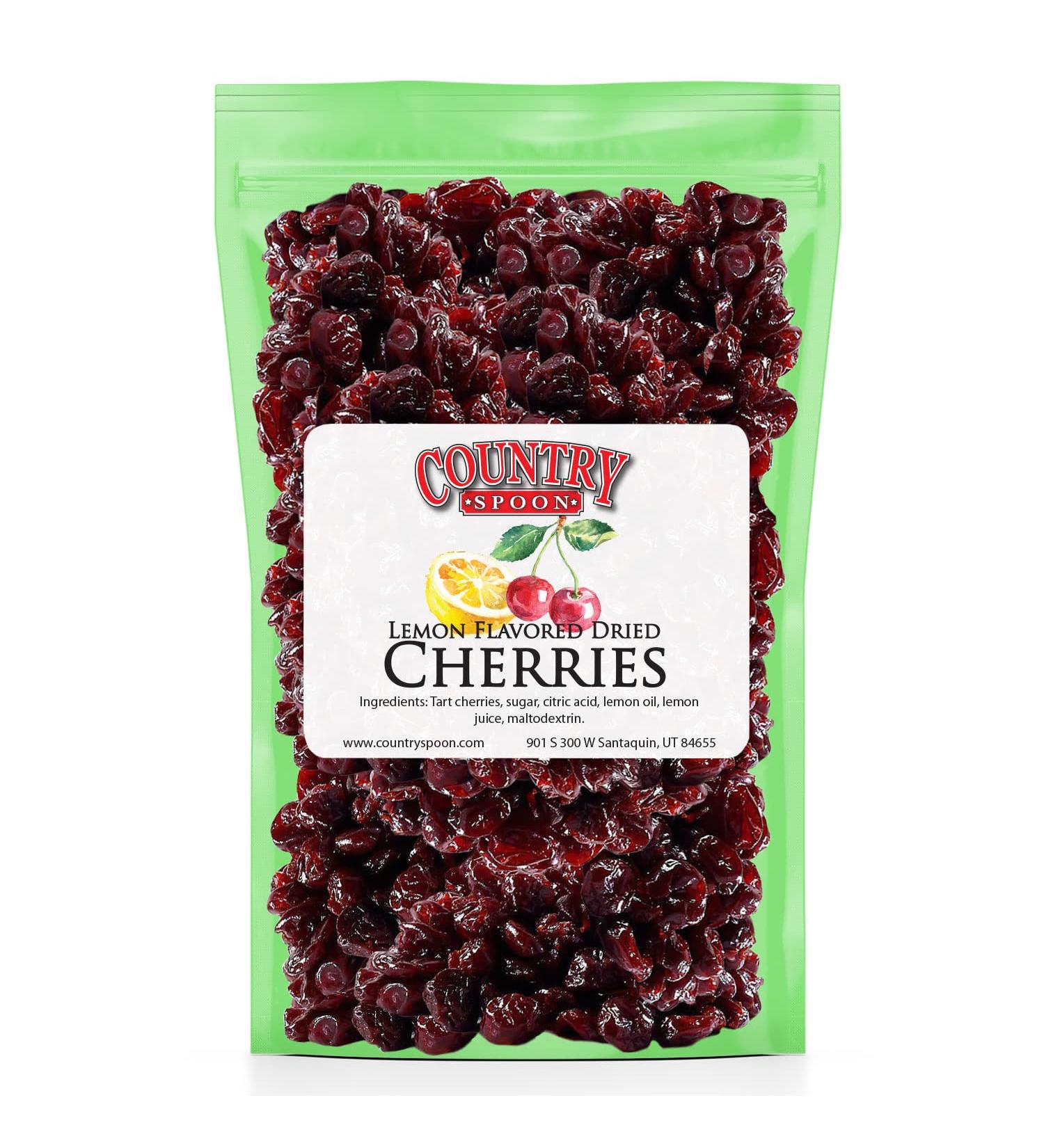 Country Spoon Dried Tart Montmorency Cherries, 16 oz Bag, Naturally Flavored with Lemon, Healthy, Delicious Snack!