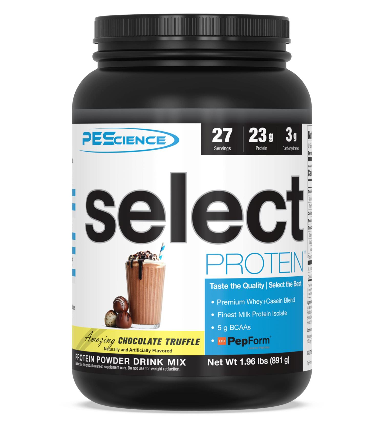 PEScience Select Low Carb Protein Powder Chocolate Truffle - 27 Servings (Keto Friendly, Gluten Free) - Pack of 1 - Buy Online on GoSupps.com