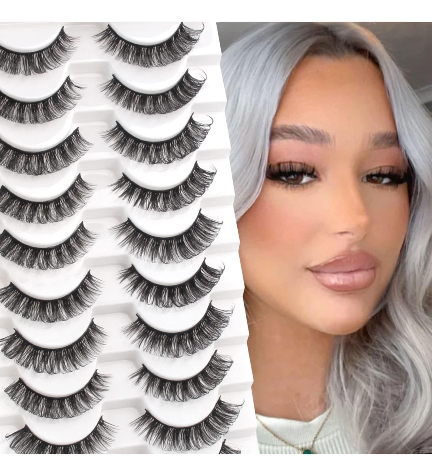 Glowingwin 3D Hybrid Cat Eyelashes - 10 Pairs Dramatic & Natural Look False Lashes - Buy Online on GoSupps.com
