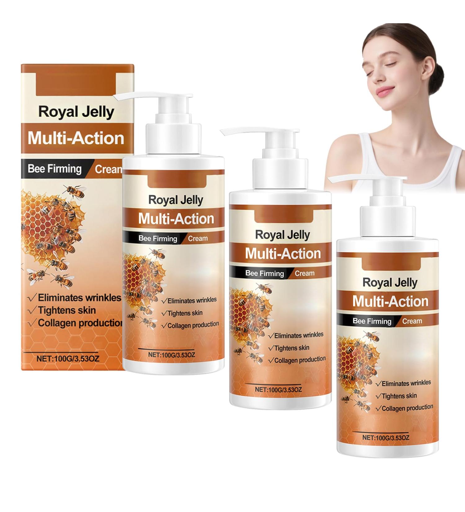  WRANBAO Bee Multi-Action Firming Cream Advanced Multi-Action Firming Complete Cream Deep Nourishing Moisturizing & Anti-Wrinkle Face & Body Suitable Moisturizer 100G (3pcs) - Buy Online on GoSupps.com