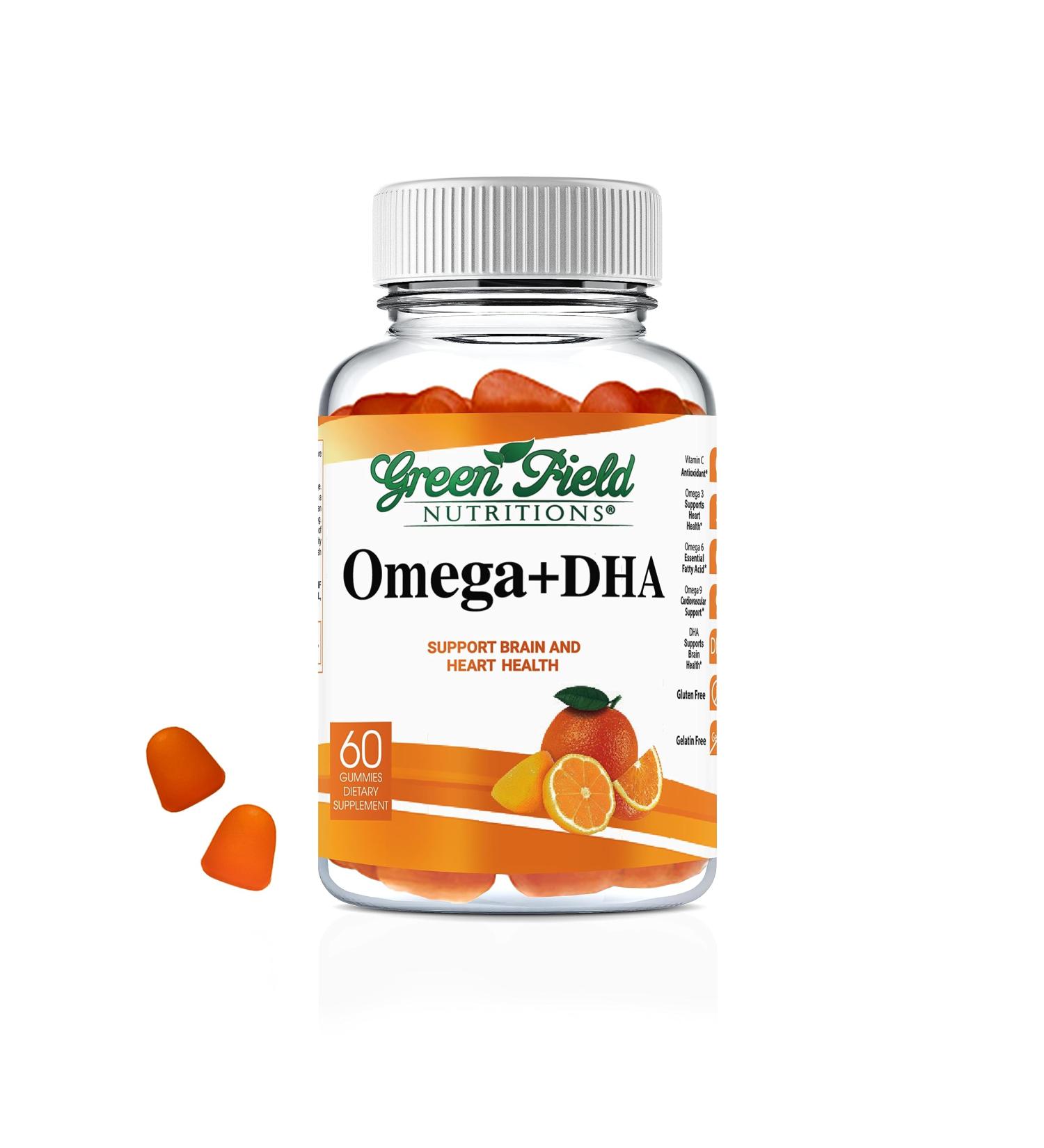Greenfield Nutritions Halal Omega 3 Chewable Gummies with DHA for Adults - 60 Gummy Halal Vitamins, Supports Brain, Heart and Immune System - Vegan, Non-GMO Gluten-Free Gelatin-Free Halal Vitamin - Buy Online on GoSupps.com