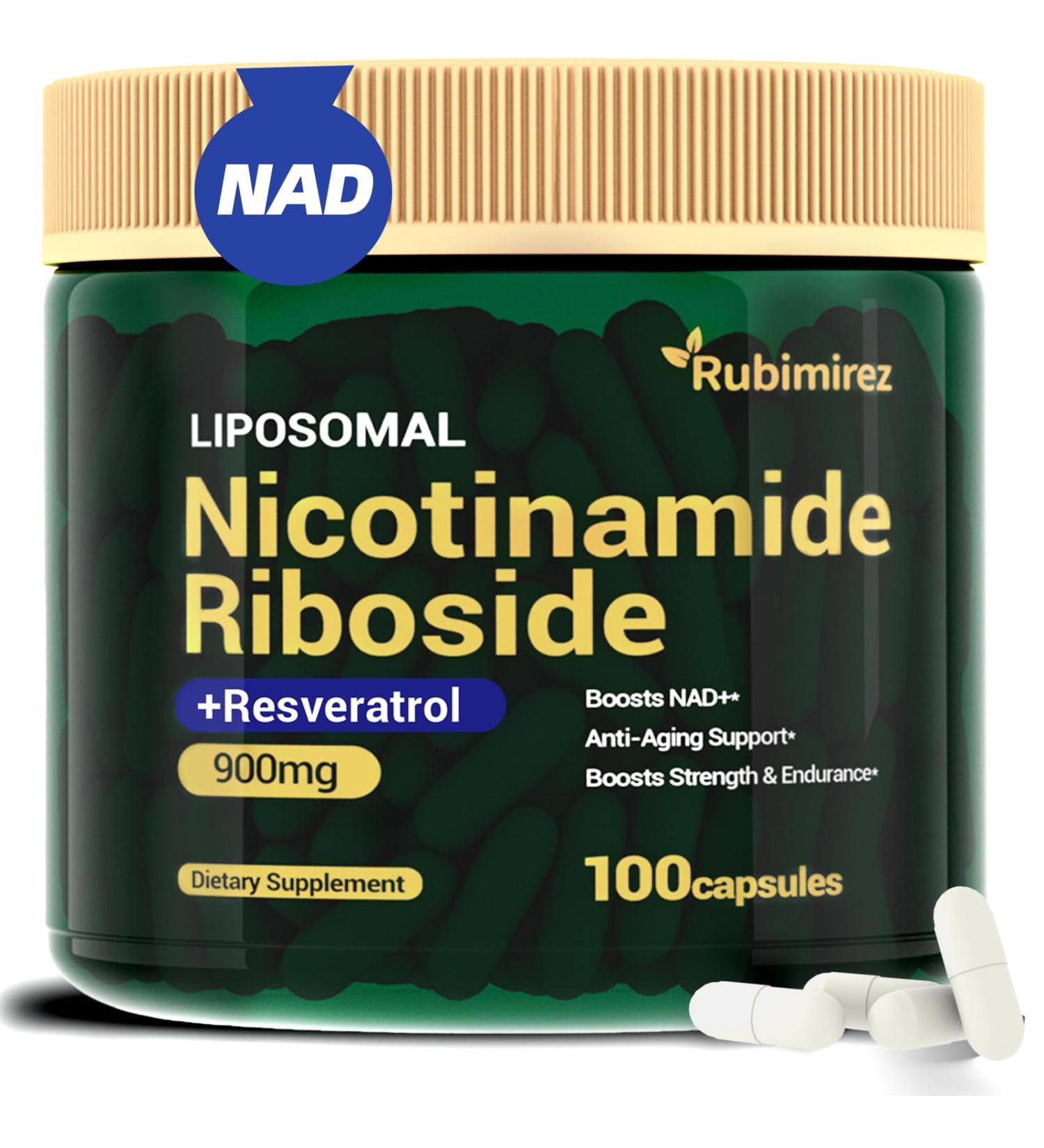 NAD+ Supplement with Nicotinamide Riboside & Resveratrol 900mg Anti-Aging Support for Women & Men NMN Alternative Vegan Non-GMO - 100 Capsules 100 Count (Pack of 1) - Buy Online on GoSupps.com