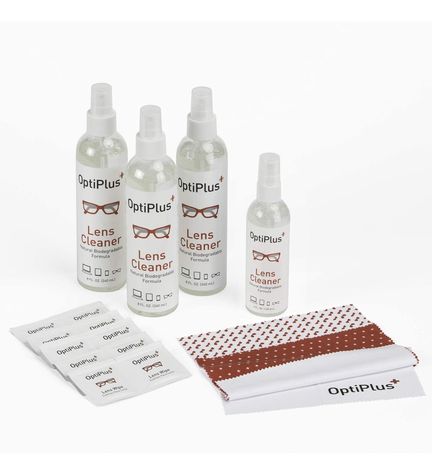 Optiplus Lens Cleaner & XL Premium Microfiber Cloth Pre-Pack - 26 Fl. Oz - Buy Online on GoSupps.com