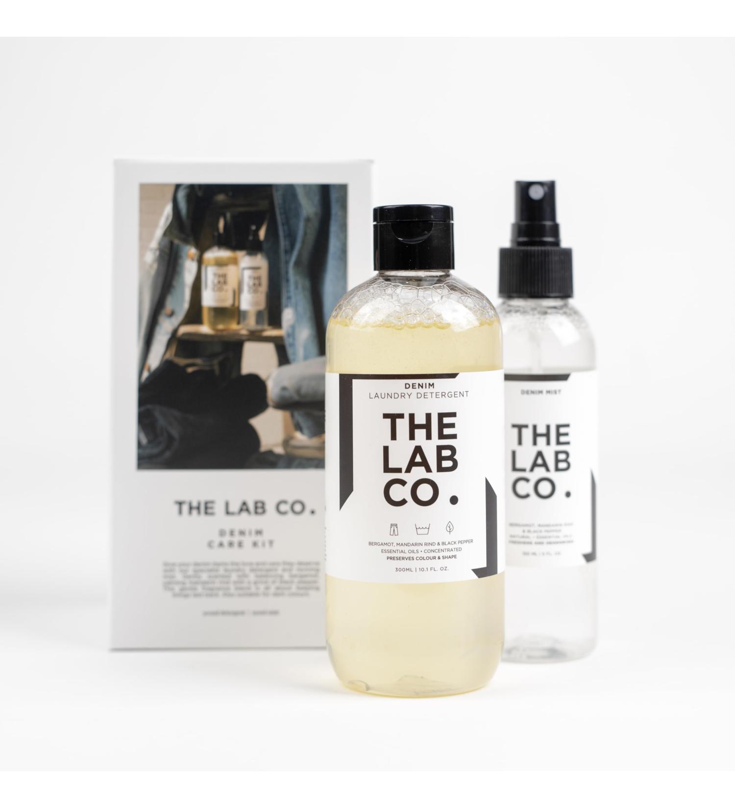 The Lab Co. Denim Care Kit - Non-Bio Laundry Detergent 300ml & Fabric Freshener Mist Spray 150ml - Bergamot Orange & Black Pepper - Buy Online on GoSupps.com