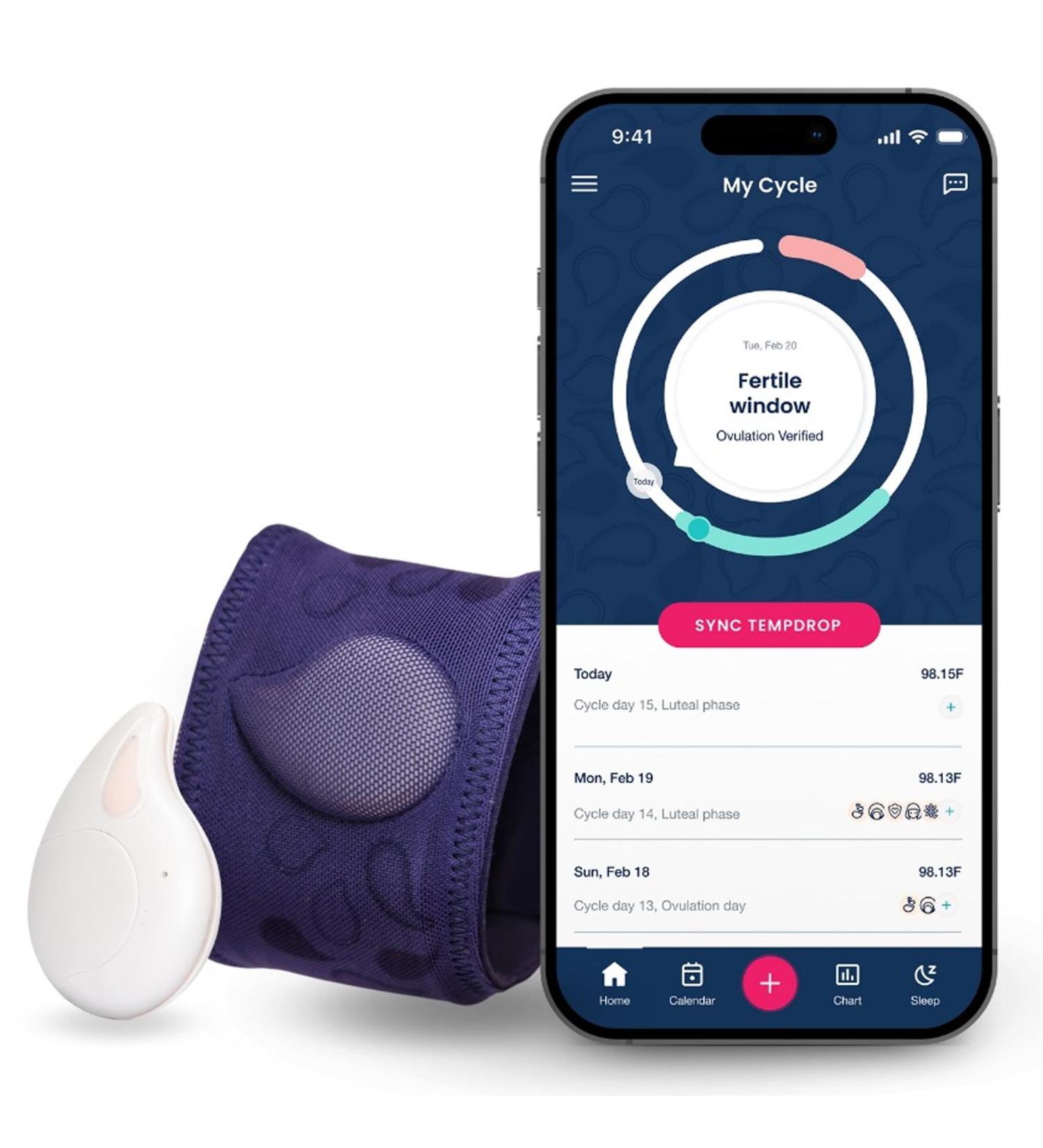 Buy TEMPDROP 2.0 Advanced Fertility Monitor & Ovulation Tracker | Wearable BBT Sensor & Fertility App | Comfortable Armband (S/M) - International Shipping Available - Buy Online on GoSupps.com