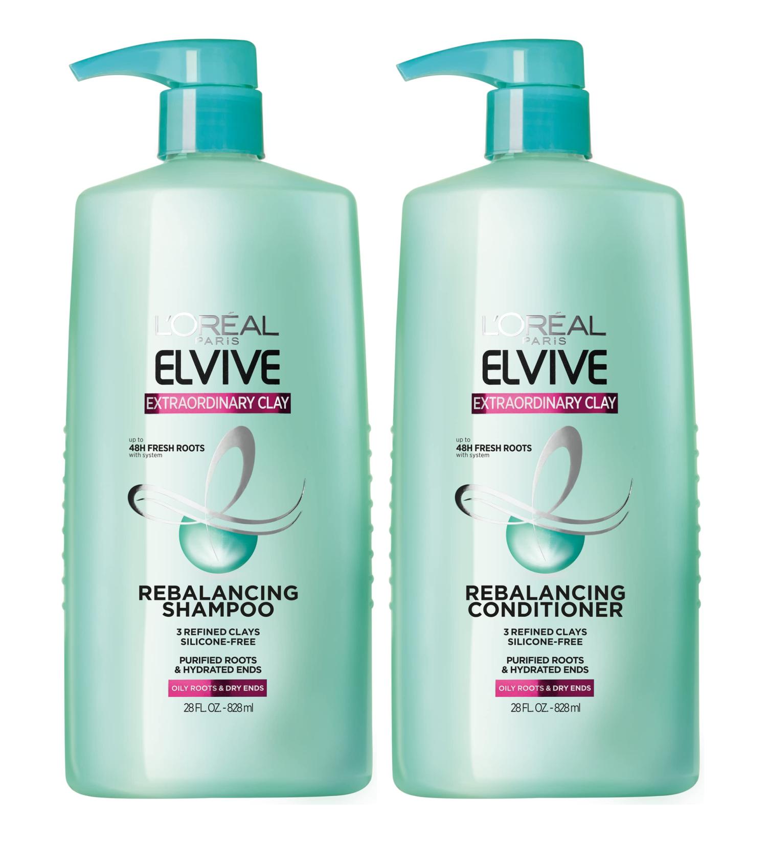 L'Oreal Paris Elvive Clay Rebalancing Shampoo & Conditioner Set 28 Fl Oz (Pack of 2) - Buy Online on GoSupps.com