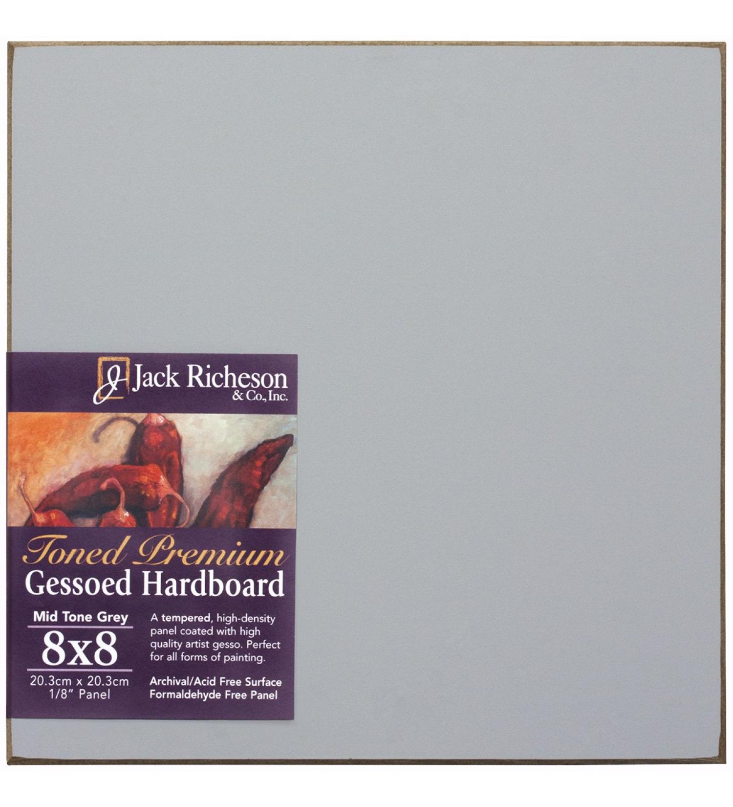 Jack Richeson Richeson Mid Grey Toned Gessoed 1/8 Hardboard 8x8