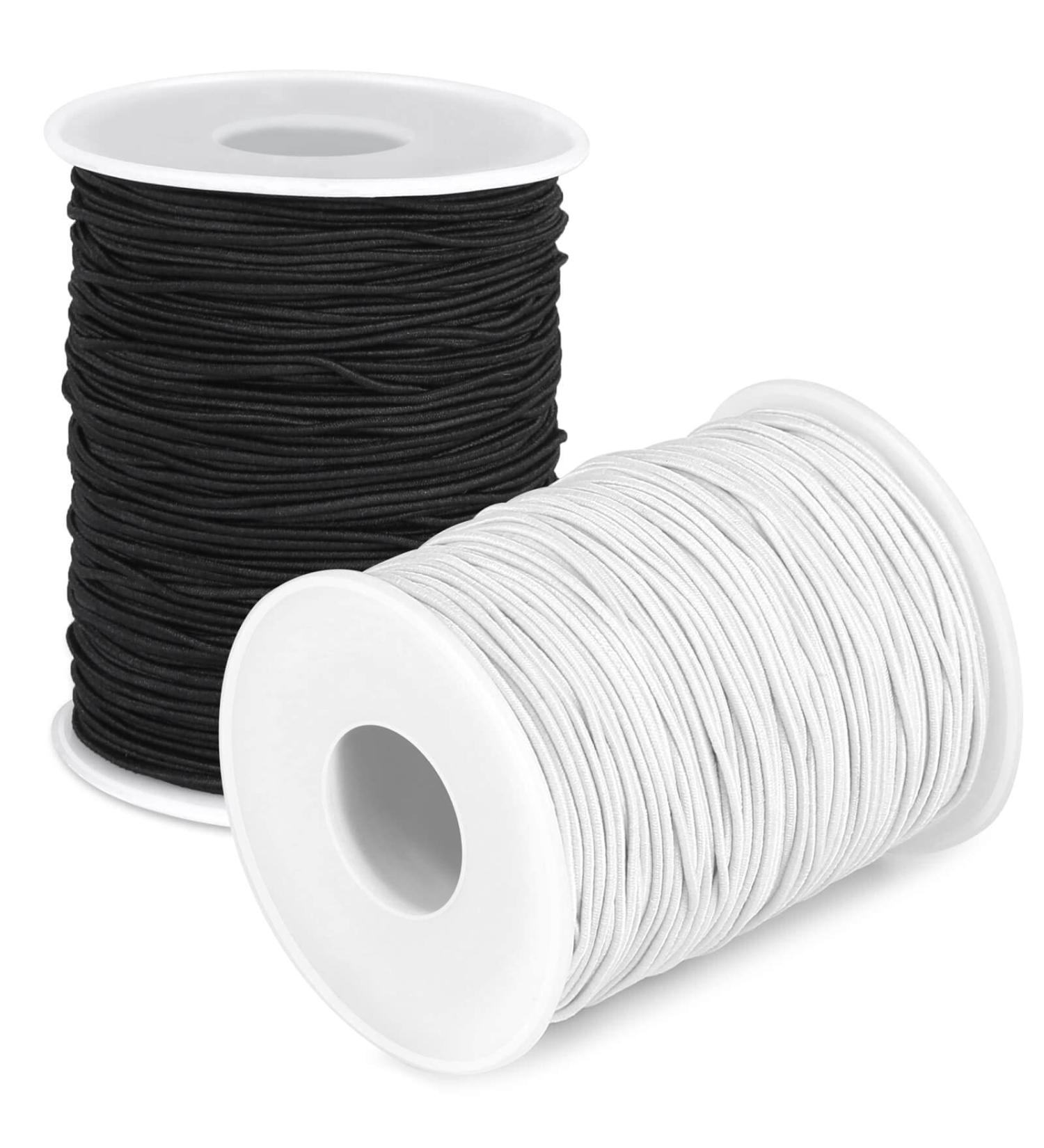 Elastic String Cord Selizo 2 Pack - 1.2 MM Black & White Stretchy String for Jewelry Making - 109 Yards - Buy Online on GoSupps.com