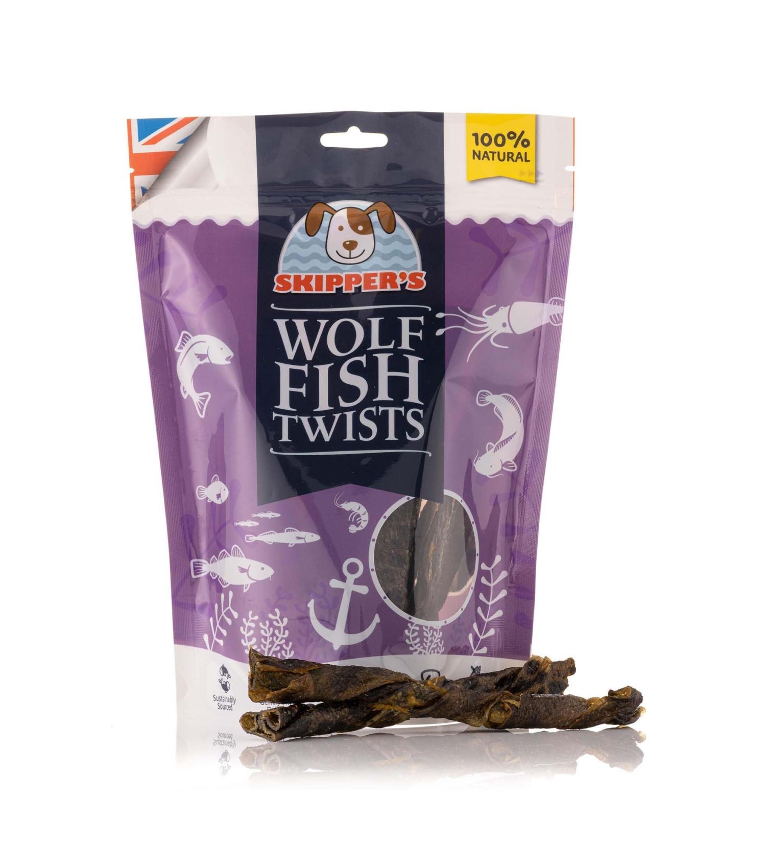 SKIPPER'S Wolf Fish Skin Twists - Grain Free Dog Treat Great for Dogs Teeth Handmade & Gently Air Dried Healthy Natural Dog Dental Sticks | Long Lasting Hypoallergenic Chew Treats Regular (250g) Regular 250 g (Pack of 1) - Buy Online on GoSupps.com