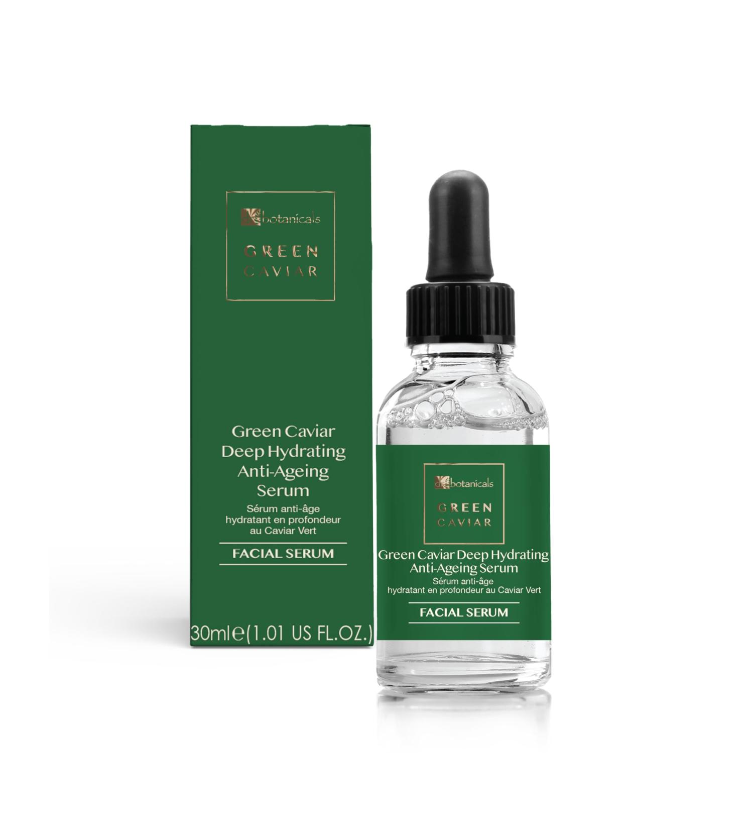 DR BOTANICALS Green Caviar Deep Hydrating Anti-Ageing Serum | Green Caviar Hyaluronic Acid and Citric Acid for Youthful Skin - Nourishes Hydrates Softens Wrinkles and Exfoliates - Buy Online on GoSupps.com