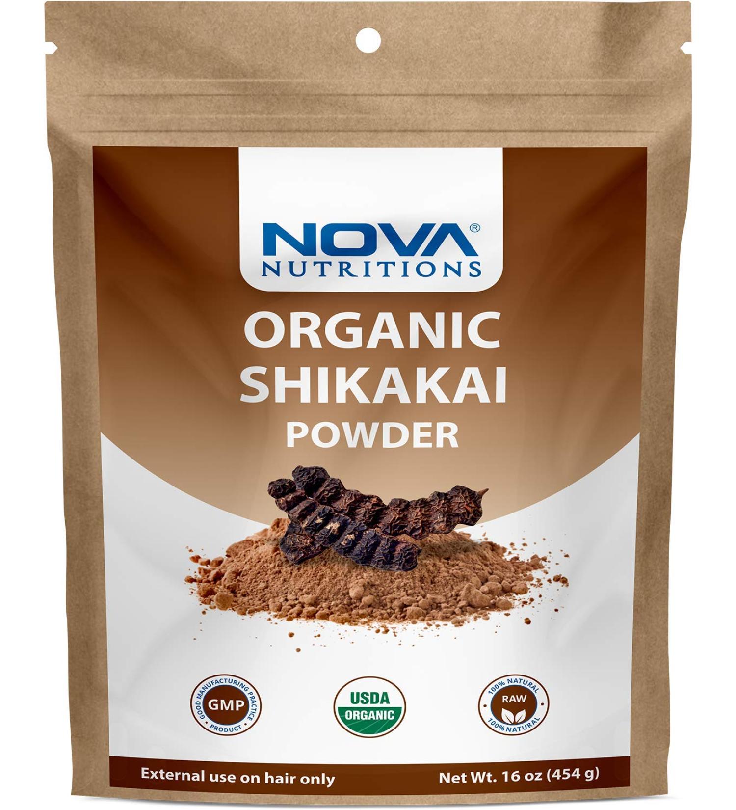 Organic Shikakai Powder 16 OZ - Natural Hair Cleanser & Conditioner | Nova Nutritions - Buy Online on GoSupps.com