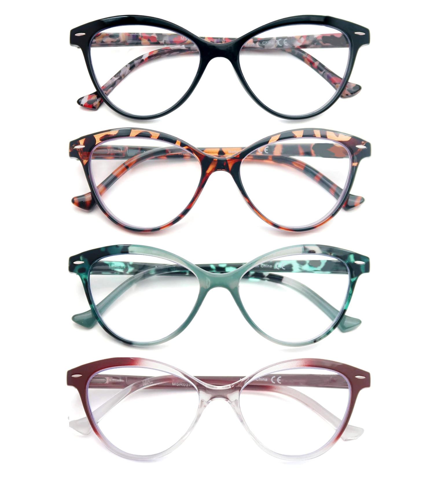 Stylish HEEYYOK Floral Cat Eye Reading Glasses for Women - Colorful Lightweight Frames - 4 Mixed Colors Available - Buy Online on GoSupps.com