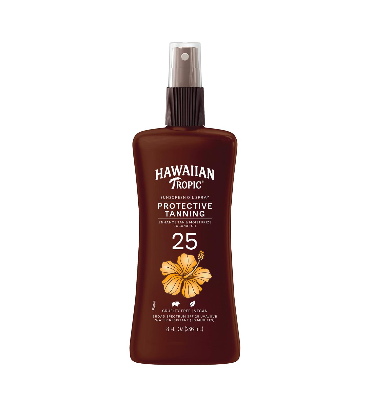 Hawaiian Tropic Tanning Oil Pump Spray SPF 25 - 8 Fl Oz - Buy Online on GoSupps.com