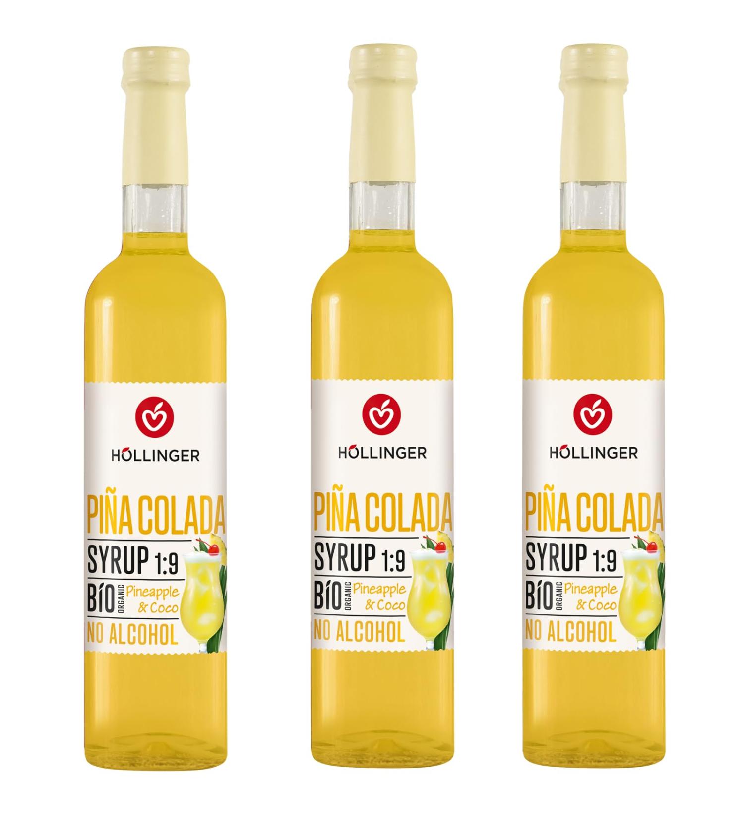 H LLINGER Sirop Pi a Colada Bio Sans Alcool Ananas et Coco 1:9 3x500ml - Buy Online on GoSupps.com