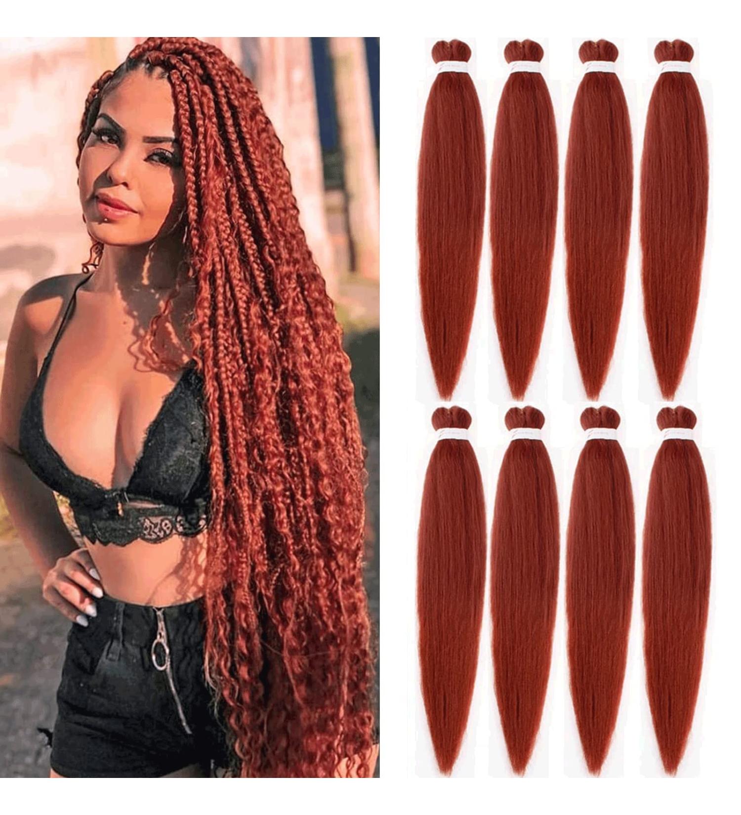 Xtrend 30 Inch EZ Braids 8Packs Copper Red Pre-Stretched Easy Braiding Hair Extensions for Box Braids Hair Hot Water Setting Synthetic Fiber Hair Extensions 350# 30 Inch (Pack of 8) 350# - Buy Online on GoSupps.com