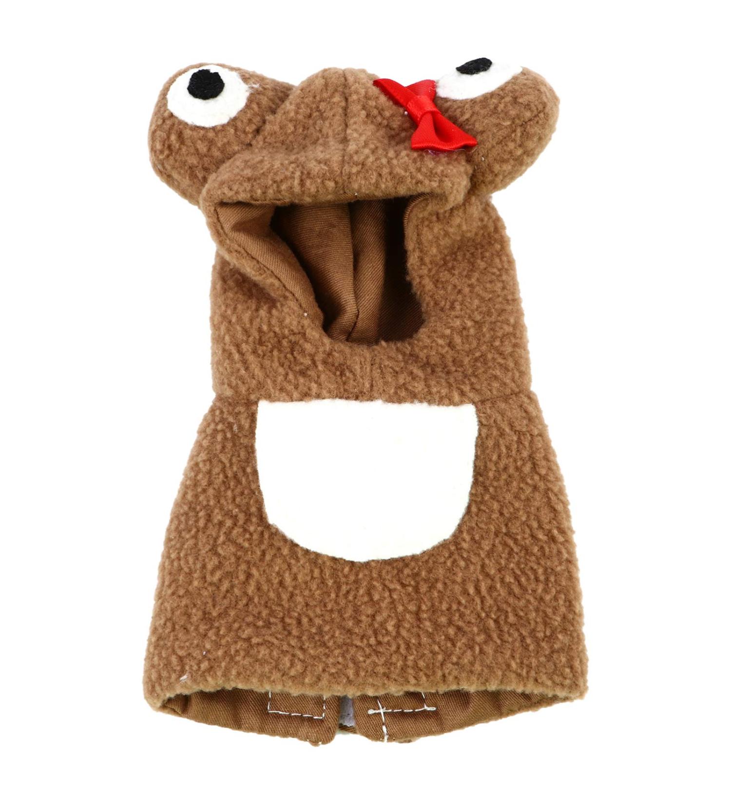 Balacoo Frog Pet Bird Hoodie - Christmas Parrot Costume Jumpsuit for Winter Warmth | Ideal for Parakeet, Cockatiel, Conure, Cockatoo | Brown S - Buy Online on GoSupps.com