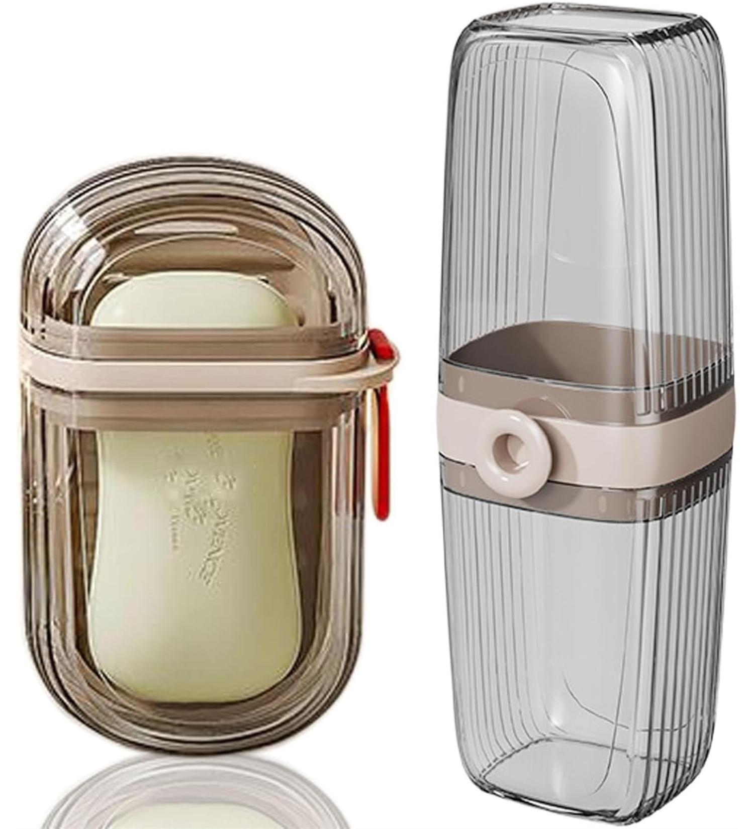 Portable Travel Soap Case & Toothbrush Holder - Leak Proof Bathroom Supplies for International Travel - Buy Online on GoSupps.com