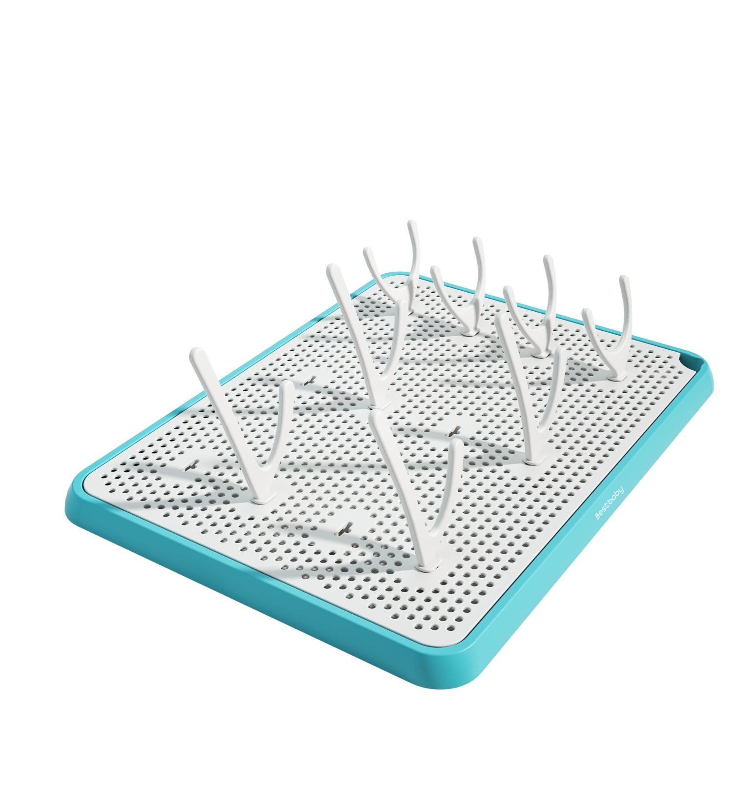 Baby Bottle Drying Rack - High Capacity Dryer for Bottles, Cups & Essentials (Light Blue) - Buy Online on GoSupps.com