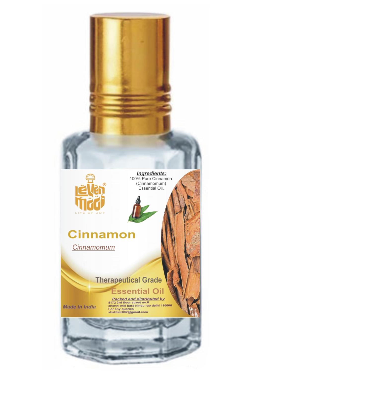 LEVENMOOI Cinnamon (Cinnamomum) Pure & Natural Therapeutic Grade Essential Oil Glass Without Pure & Natural Dropper (5ml - Buy Online on GoSupps.com