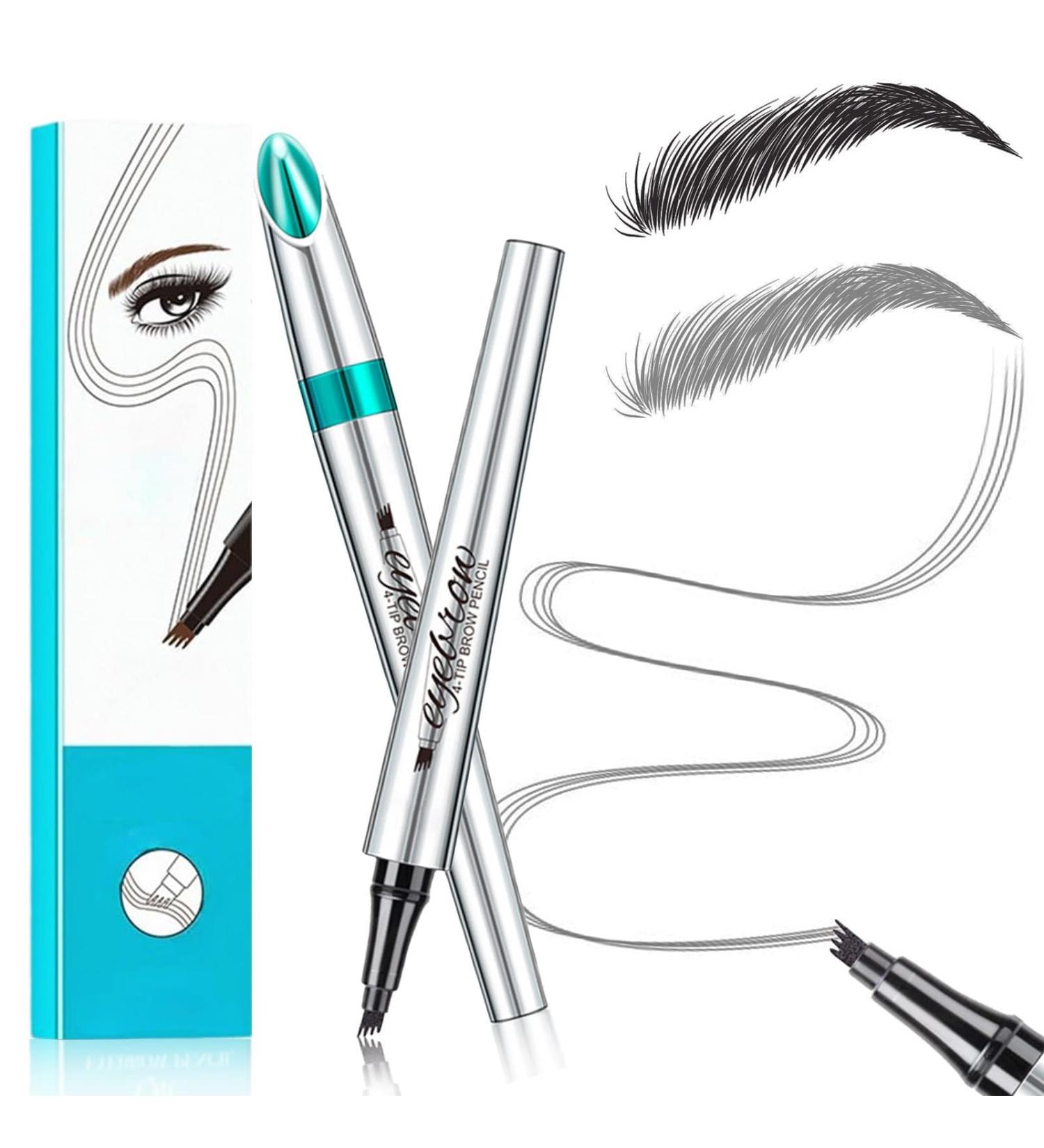 2PCS Upgraded Microblading Eyebrow Pen 3D Waterproof Microblading Eyebrow Pencil 4 Tipped Precise Brow Pen Long-lasting Natural Makeup Fine Stroke Eyebrow Pencil(03+04) - Buy Online on GoSupps.com