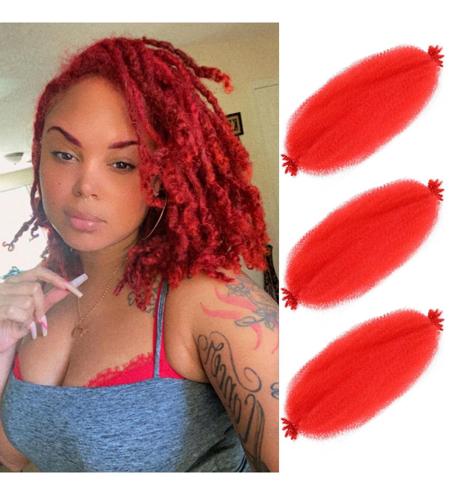 Springy Afro Twist Hair 28 Inch Cuban Twist Hair 3 Packs Marley Twist Braiding Hair Pre-separated Spring Twist Hair Wrapping Hair for Soft Locs Cuban Twist Crochet Hair for Women (28Inch-3Pcs-Red) - Buy Online on GoSupps.com