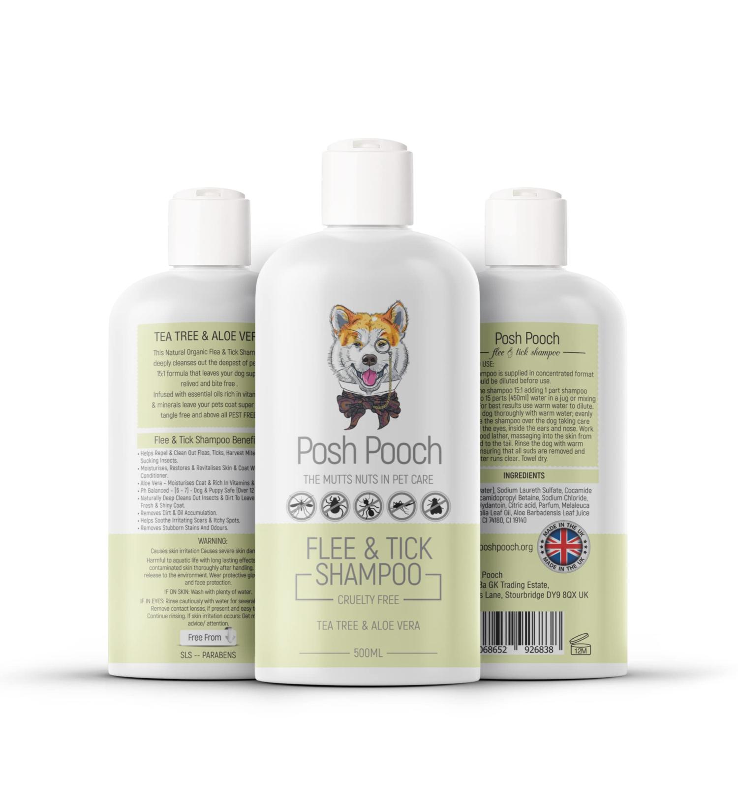 Flea & Tick Shampoo For Dogs 500ml Naturally Washes Out Harvest Mites Ticks Fleas & Insects Soothes & Helps Prevent Further Bites Concentrated Natural 15:1 Anti-Bac Itch Dry Cracked Skin Shampoo - Buy Online on GoSupps.com