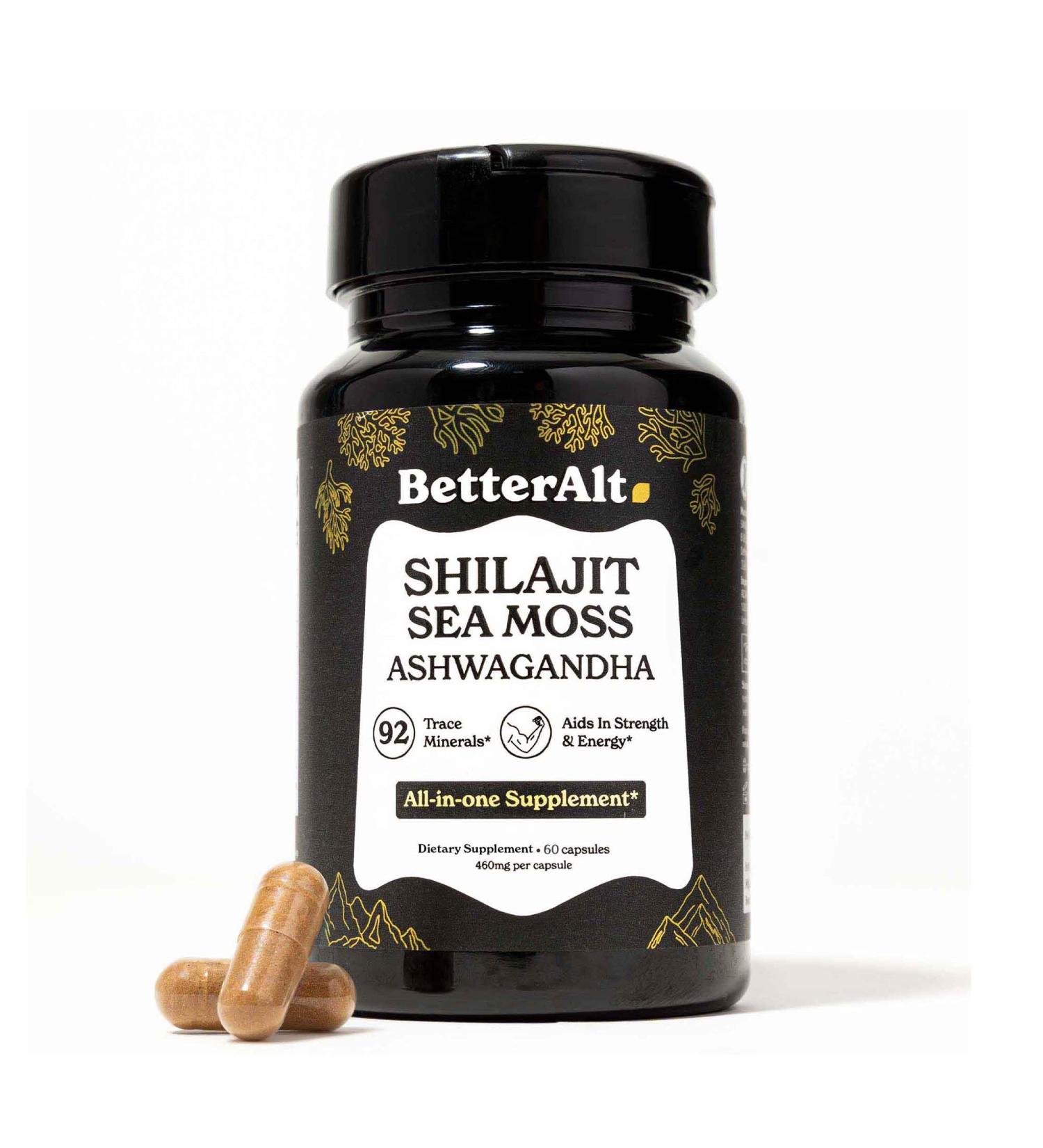 8800mg Shilajit Maca Root Ginkgo Biloba Sea Moss Ashwagandha Panax Ginseng Safed Musli & Zinc| Boost Stamina & Energy 120 Capsules| 95 + minerals| All in One Herbal Supplement for Men & Women All In One -Pack of 1 - Buy Online on GoSupps.com