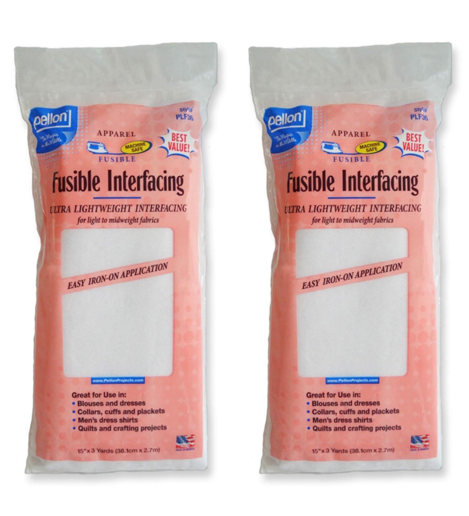 Pellon 15 inches x 3 yards White Fusible Interfacing 2 Pack