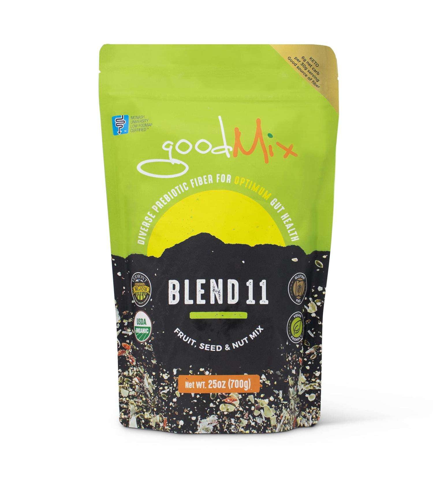 Blend 11 Low FODMAP Certified Organic High Fiber Cereal - goodMix Superfoods 25oz (1.56lb) - Buy Online on GoSupps.com