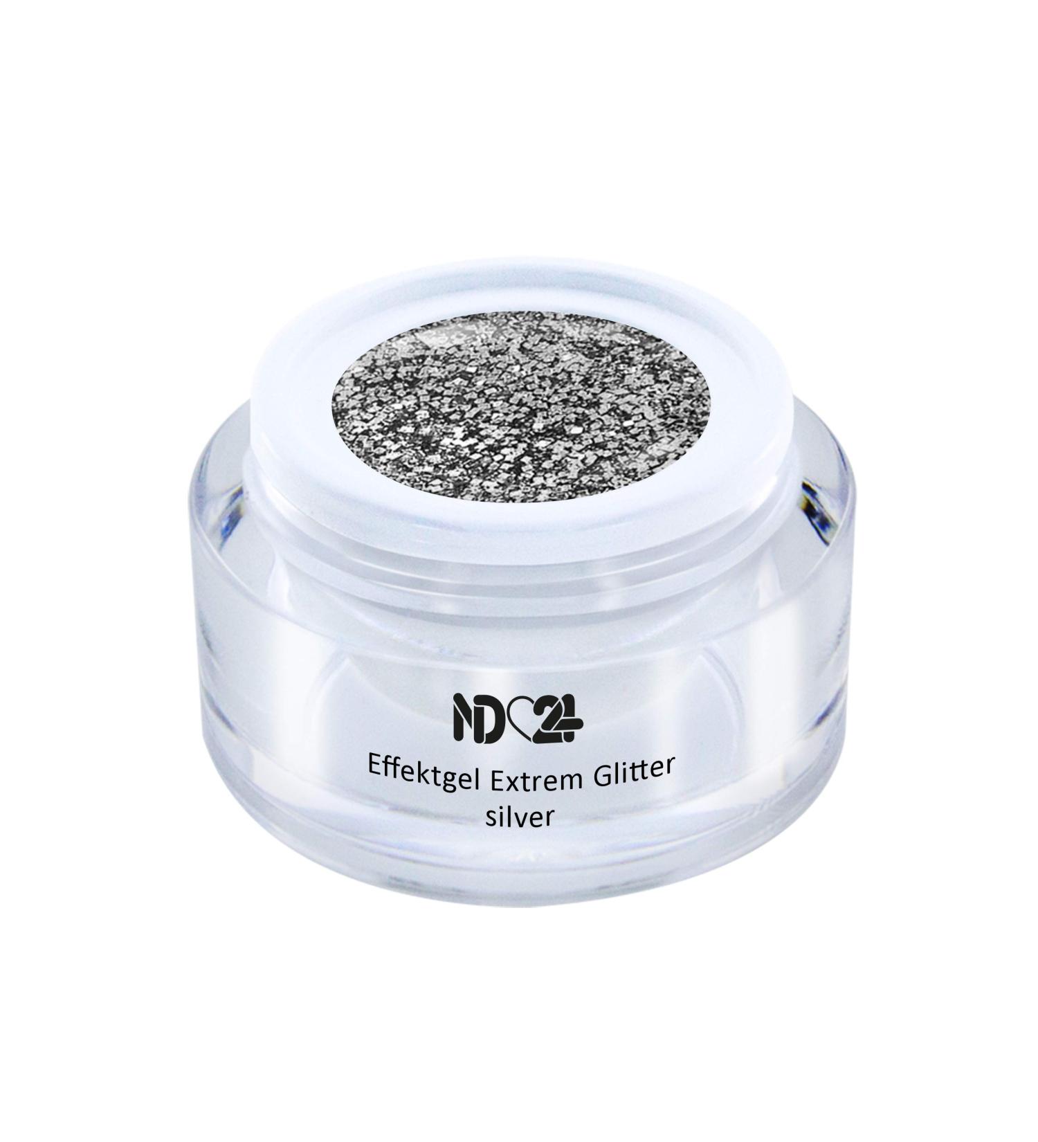 Buy UV LED Effect Gel Extreme Glitter Silver - Studio Quality Made in Germany - 5ml for Perfect Nail Art | International Shipping - Buy Online on GoSupps.com