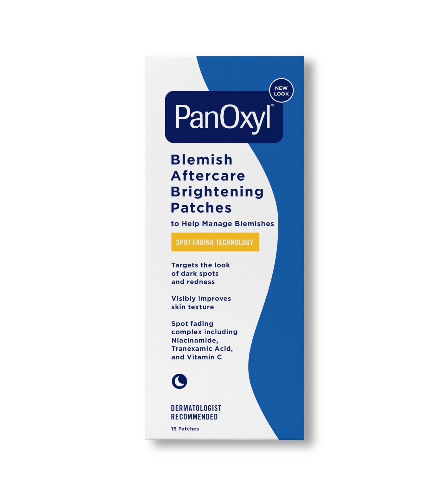 PanOxyl Blemish Brightening Patches - Fade Post-Acne Dark Spots Reduce Redness Vegan & Latex-Free 16ct - Dermatologist-Recommended - Buy Online on GoSupps.com
