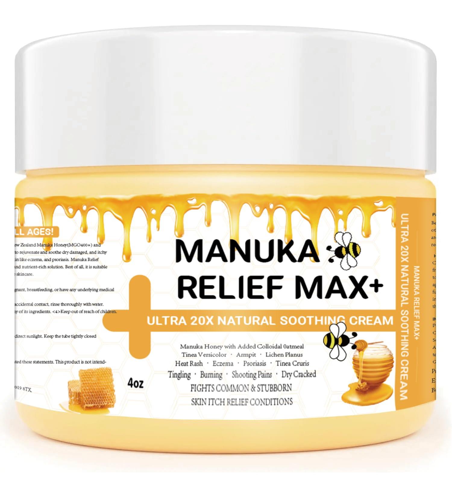 TGTXDEA 2packs Max Strength Treat Natural Organic Manuka Honey Cream Ointment Soothing Relief for Dry Heat Rash Itching Eczema Psoriasis Leg Stomach Armpit Foot Hand - Buy Online on GoSupps.com