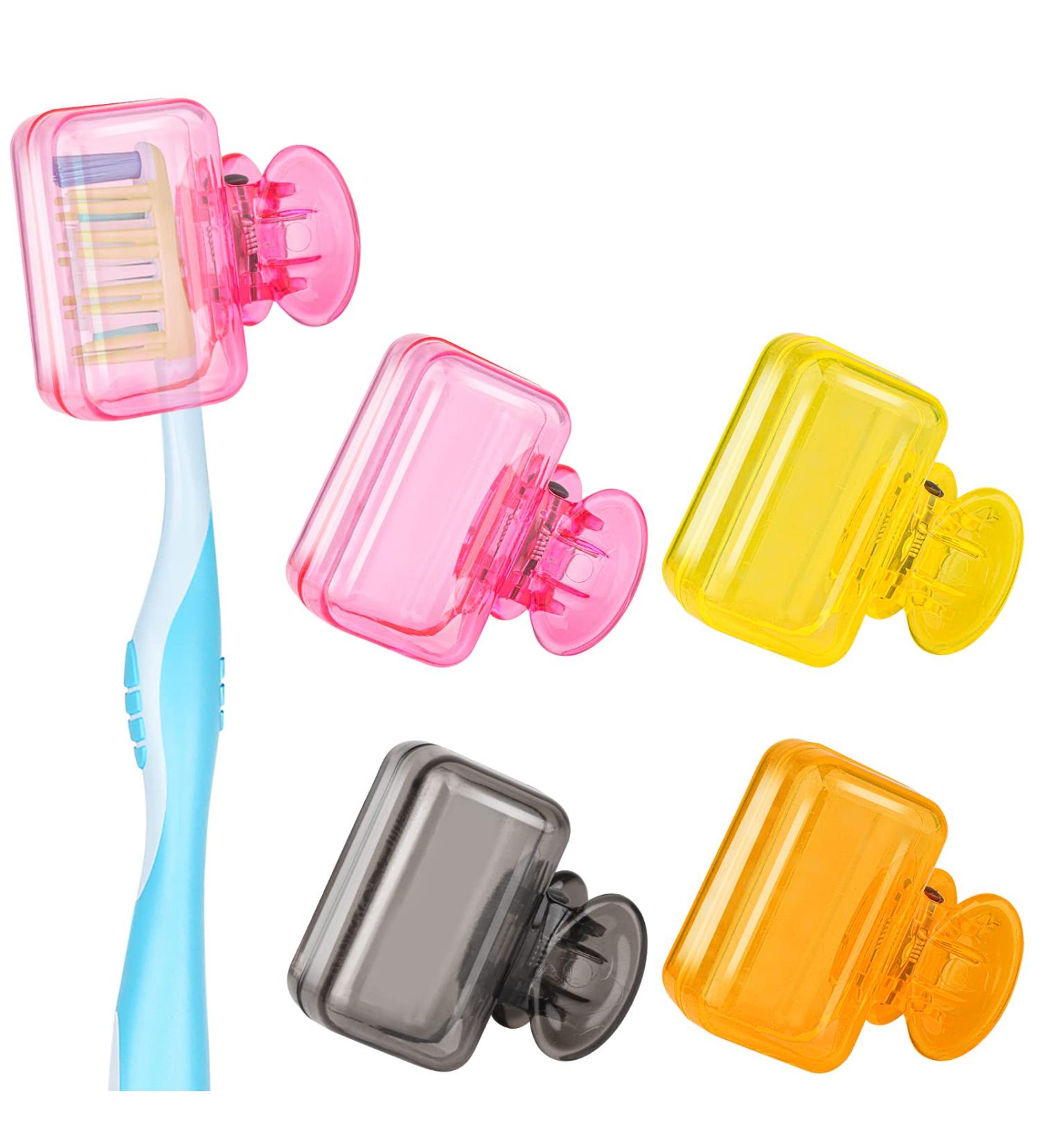4 Pack Travel Toothbrush Head Covers - Protective Caps for Household & Travel - Fits Most Manual and Electric Toothbrushes - Yellow Orange Pink Gray - Buy Online on GoSupps.com