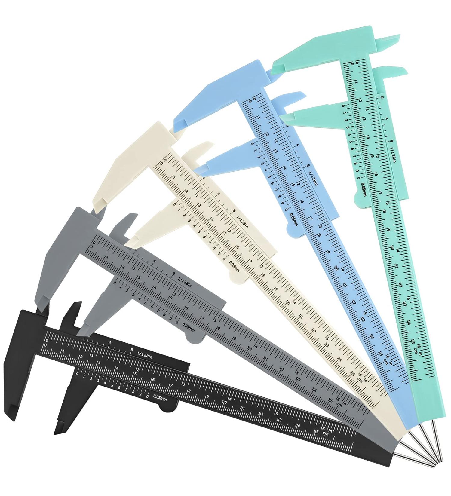 5-Piece Eyebrow Measuring & Mapping Tool Set - Mini Vernier Caliper, Sliding Gauge Ruler for Microblading & Makeup Artists - Fresh Colors - Buy Online on GoSupps.com