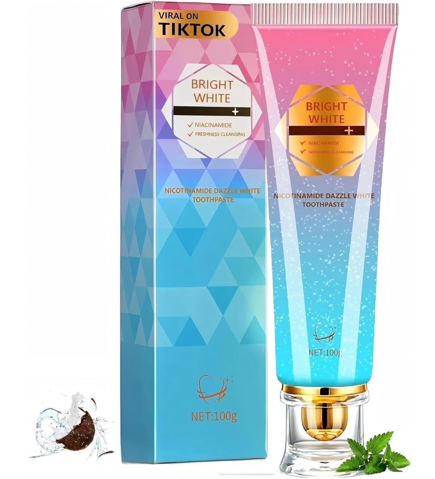 Niacinamide Whitening Toothpaste Kimralur Triple Whitening Intensive Niacinamides Toothpastes Fluoride-Free Formula is Suitable for Sensitive Teeth (1) - Buy Online on GoSupps.com