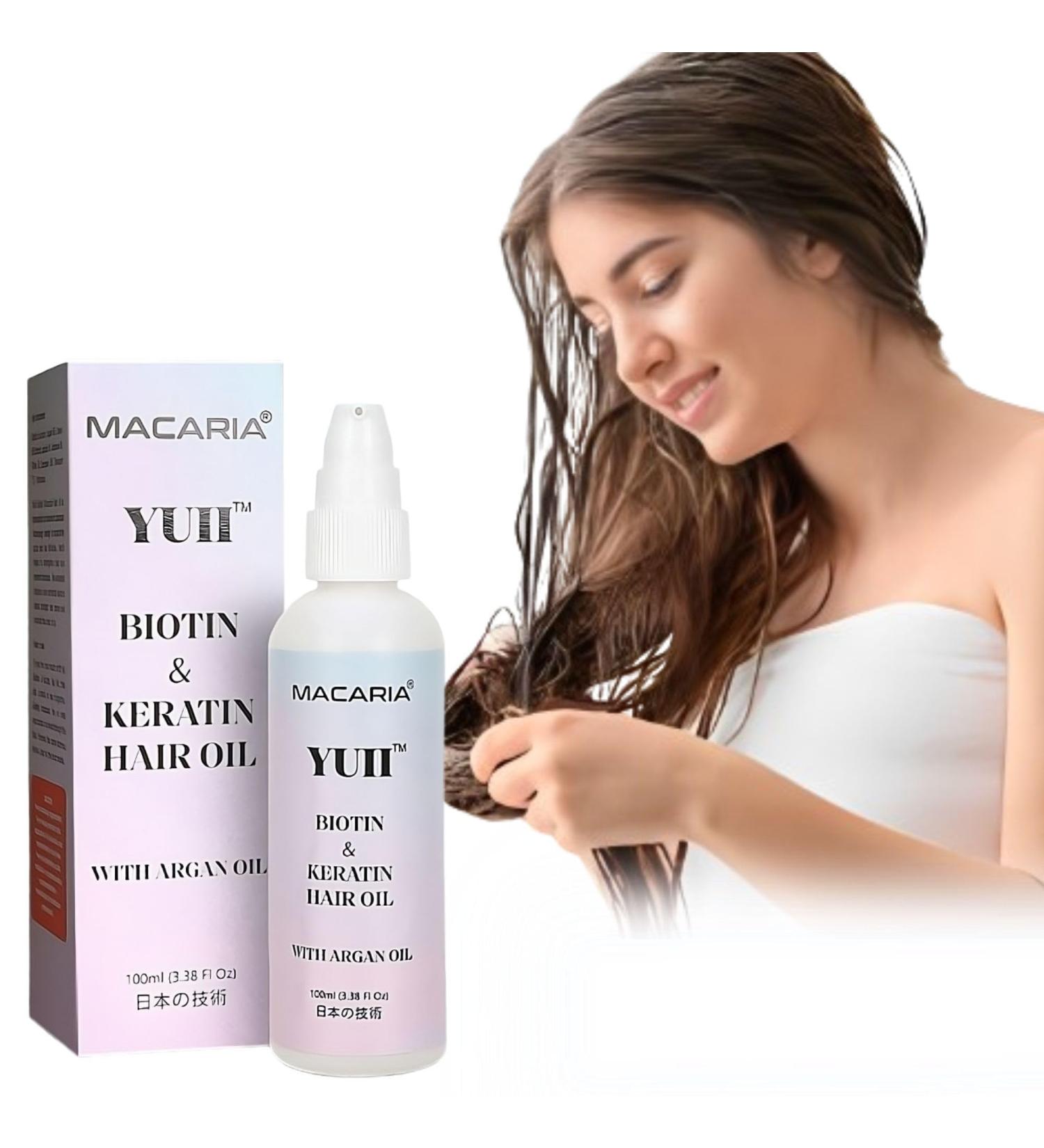 Macaria Herbal Pvt ltd YUII Biotin Hair Oil For Fast Growing Hair With Argan Oil Biotin Hair Oil Growth - Buy Online on GoSupps.com