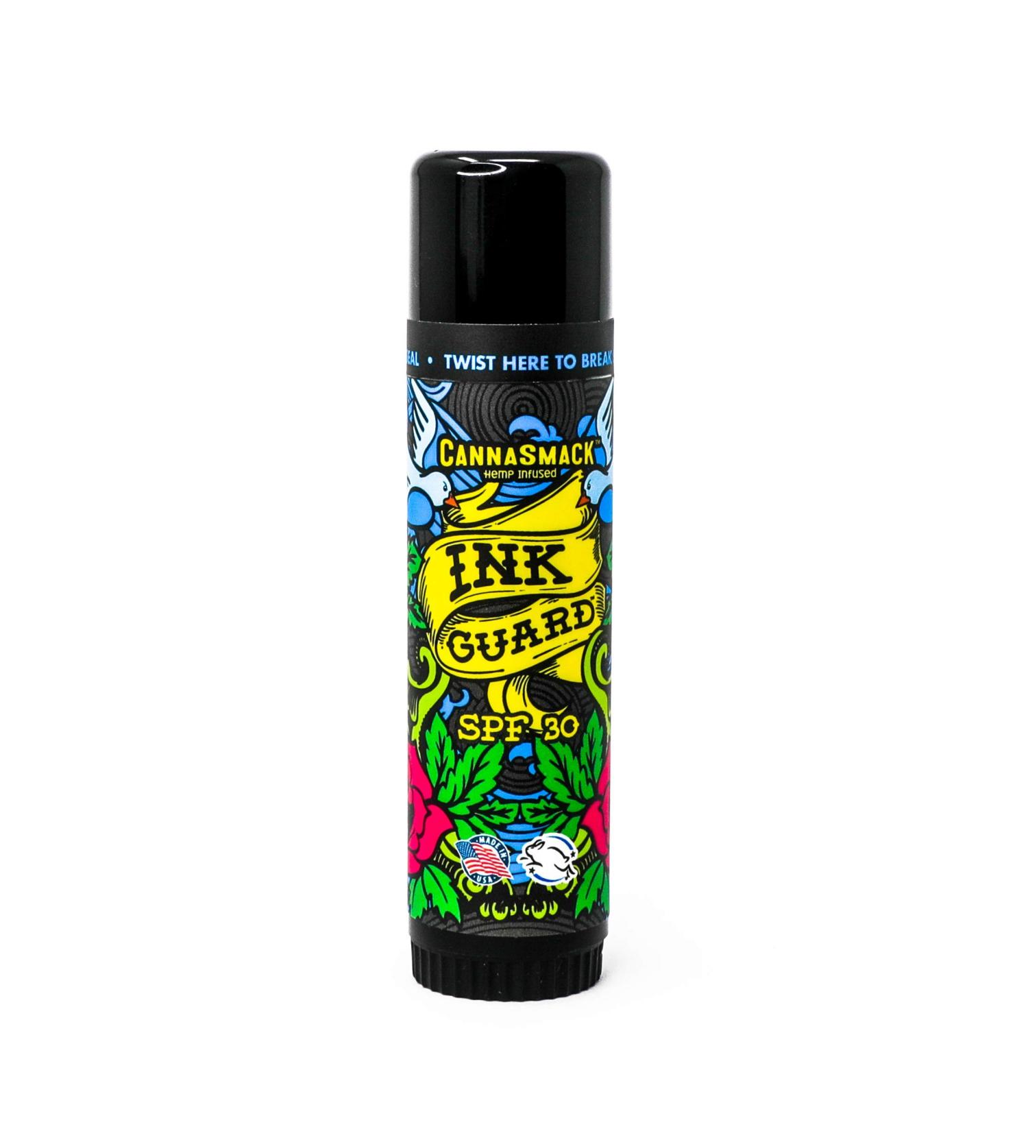CannaSmack Ink Guard SPF 30 Tattoo Sunscreen & Fade Shield Stick | Hemp Seed Oil Infused - Protect, Brighten, Prevent Fading | Vitamin-Enriched, Cruelty Free - Buy Online on GoSupps.com