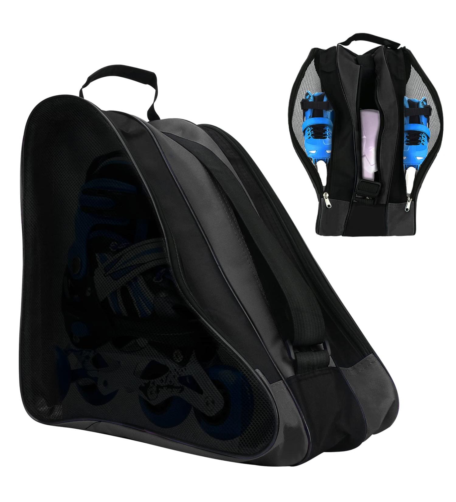 FOUUA Roller Skate Bag  Breathable Ice Skate Bag with Adjustable Shoulder Strap  Oxford Cloth Skating Shoes Storage Bag Unisex Roller Skate Accessories Black - Buy Online on GoSupps.com