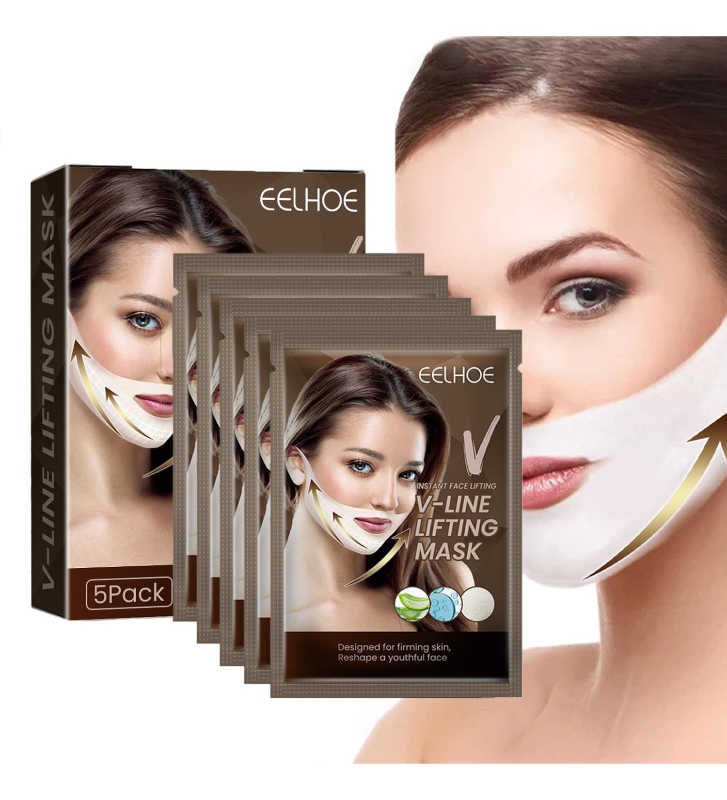 5 Pi ces Masque V Line Masque R ducteur Double Menton Masque Amincissant Cisage Masque Liftant Double Menton R duit le Double Menton et Redresse la Ligne de la M choire et du Cou - Buy Online on GoSupps.com